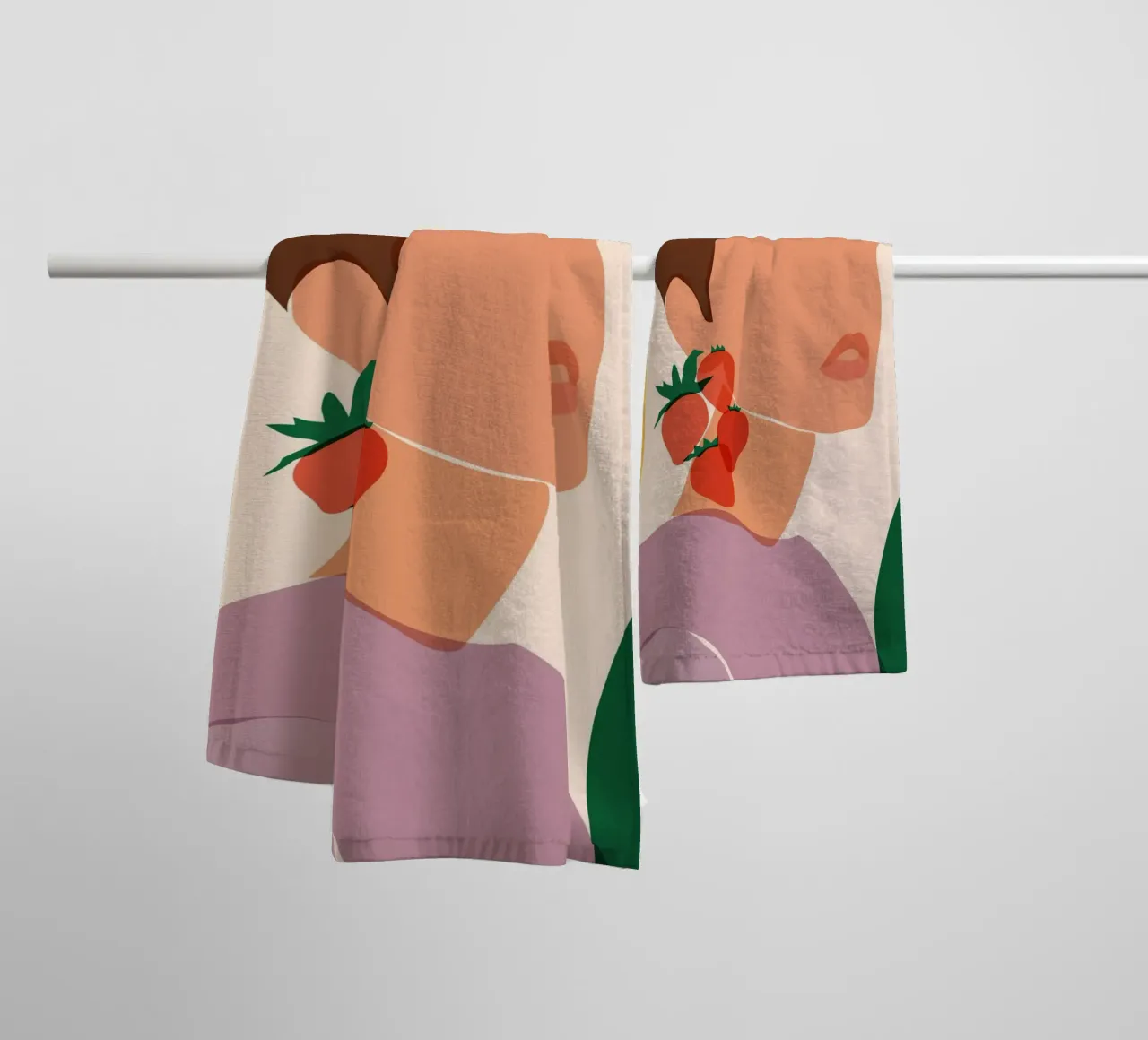 Orecchini a forma di fragola asciugamano da bagno da Kintsugi99