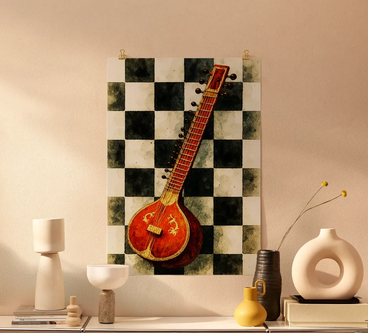 Sitar Phantasie Malerei Zeichnung Kunst Poster von the gendels