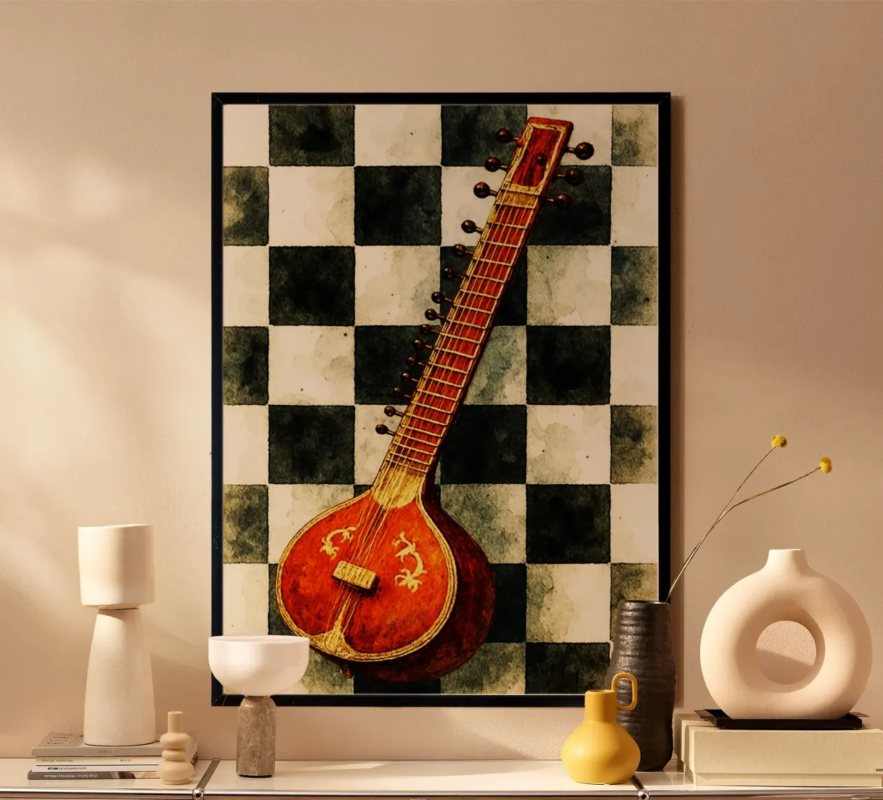 Sitar Phantasie Malerei Zeichnung Kunst Poster von the gendels