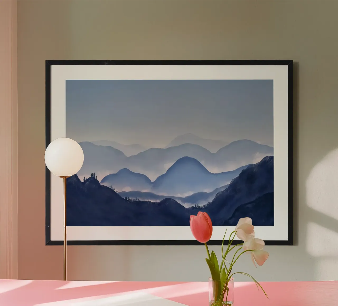 mountains mist fog trees forest sky horizon hahnemühle by Kirsten C Nolan