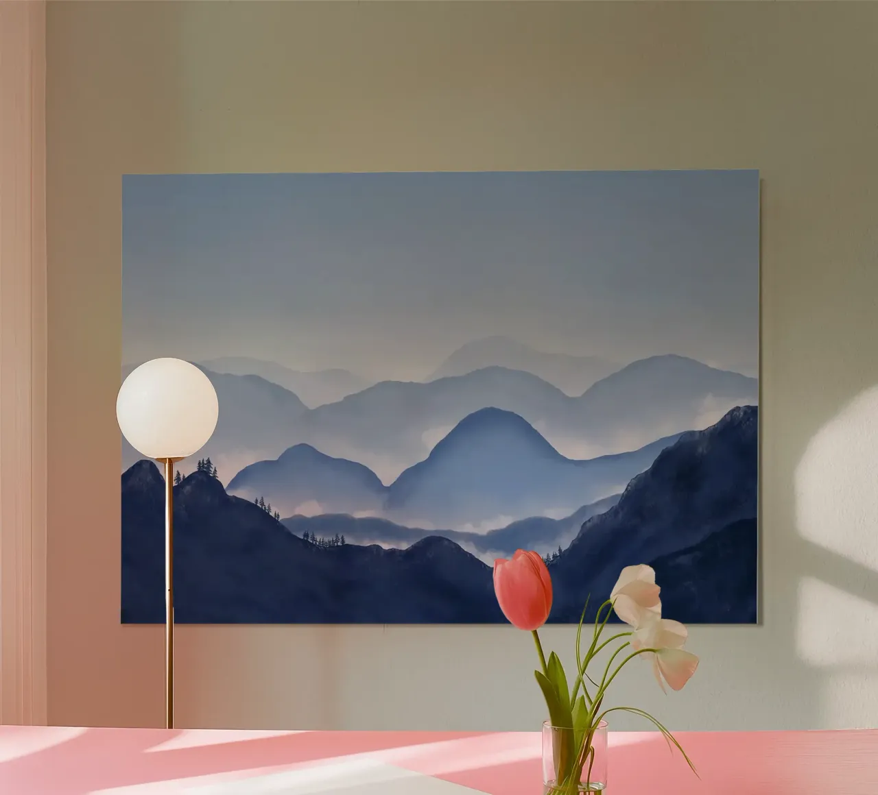 mountains mist fog trees forest sky horizon hahnemühle by Kirsten C Nolan