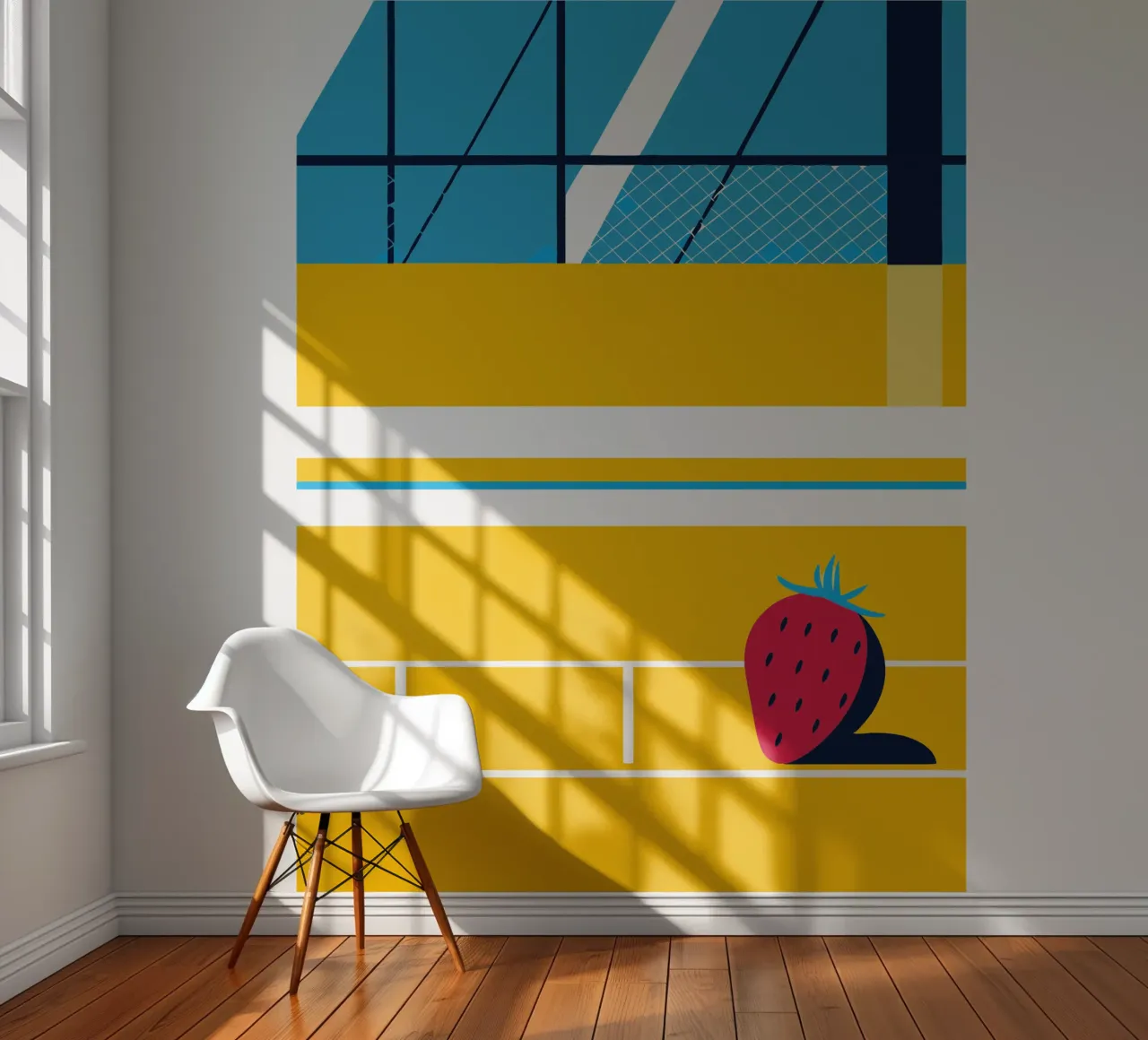 Strawberry Yellow Background photo wallpaper by TODAY'S SHOP