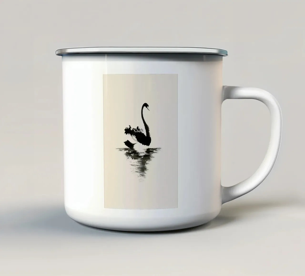 Black Swan tazza in smalto da Flora & Fauna
