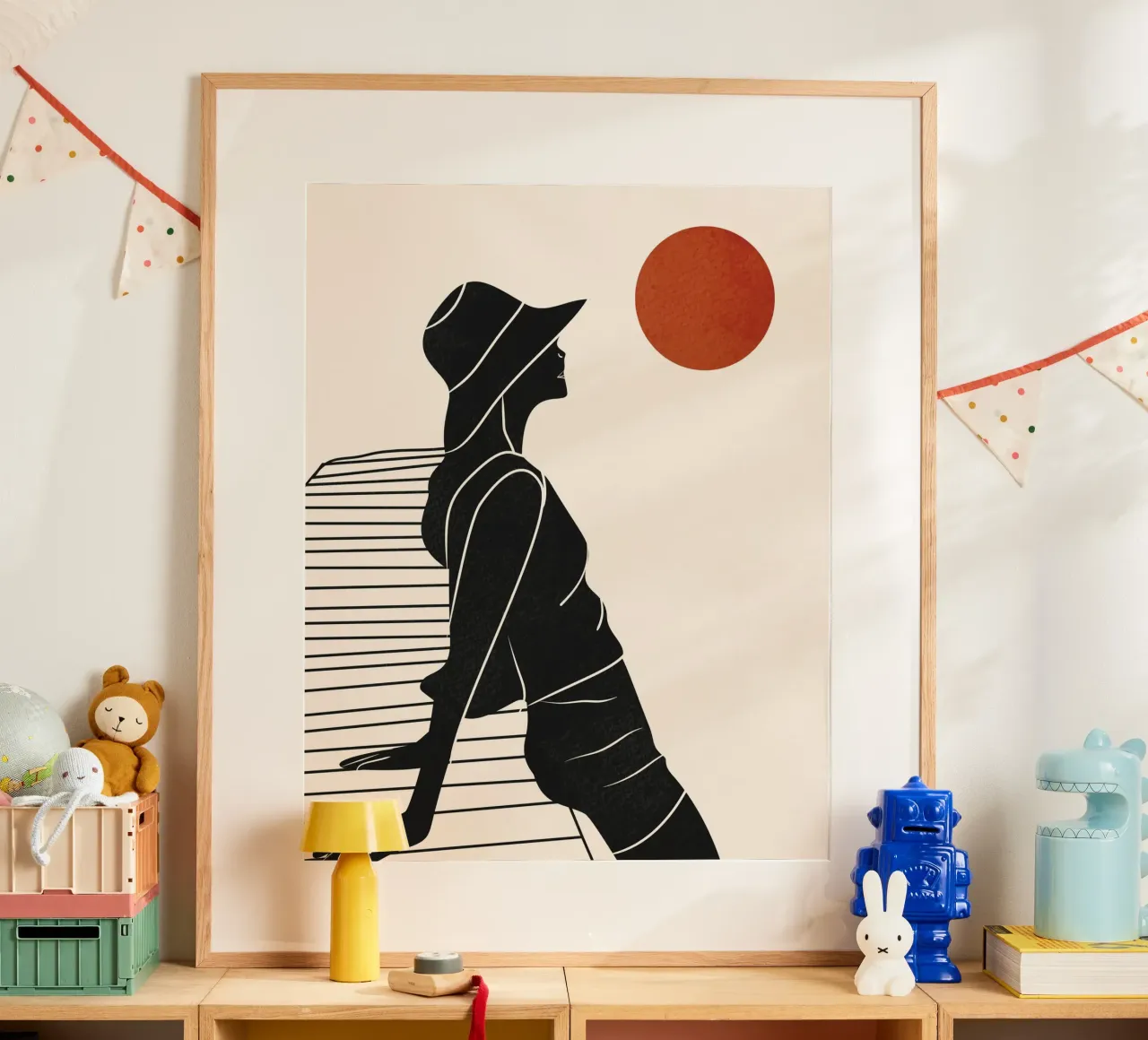 In riva al mare poster con telaio in legno da Kintsugi99