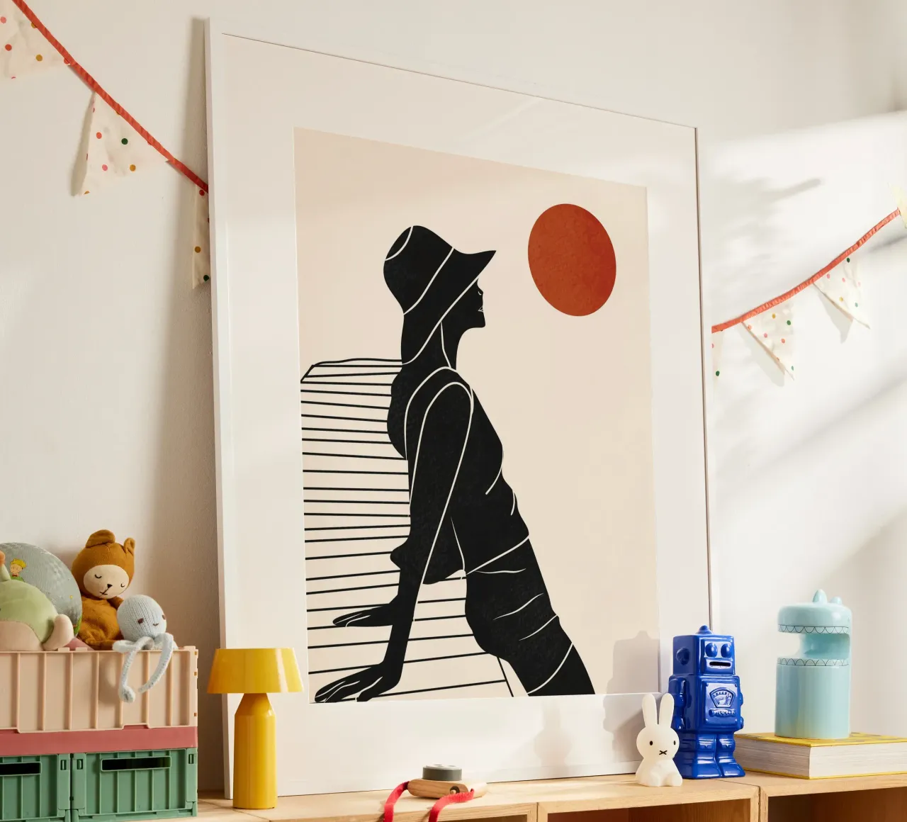 In riva al mare poster con telaio in legno da Kintsugi99