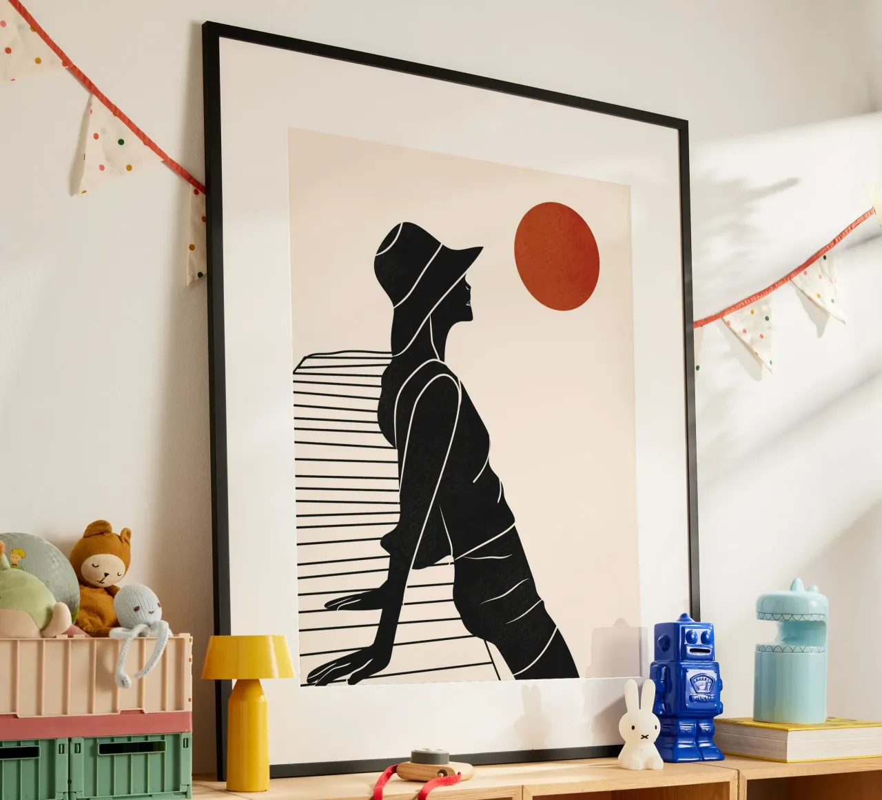 In riva al mare poster con telaio in legno da Kintsugi99