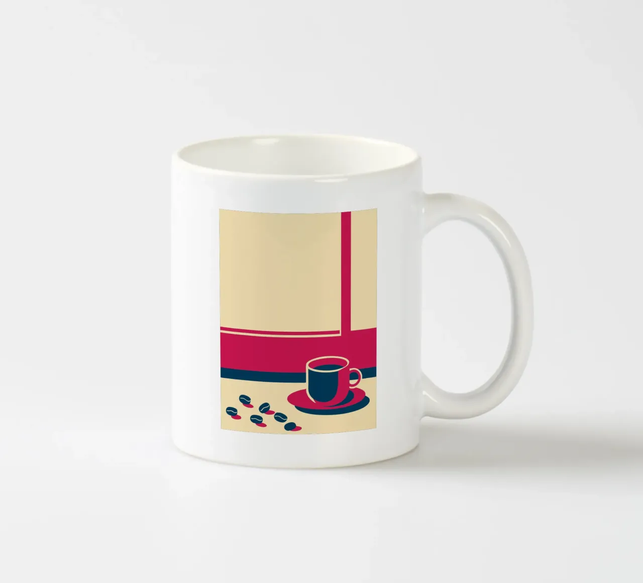 Kaffee und Kaffeebohnen Keramik Tasse von TODAY'S SHOP