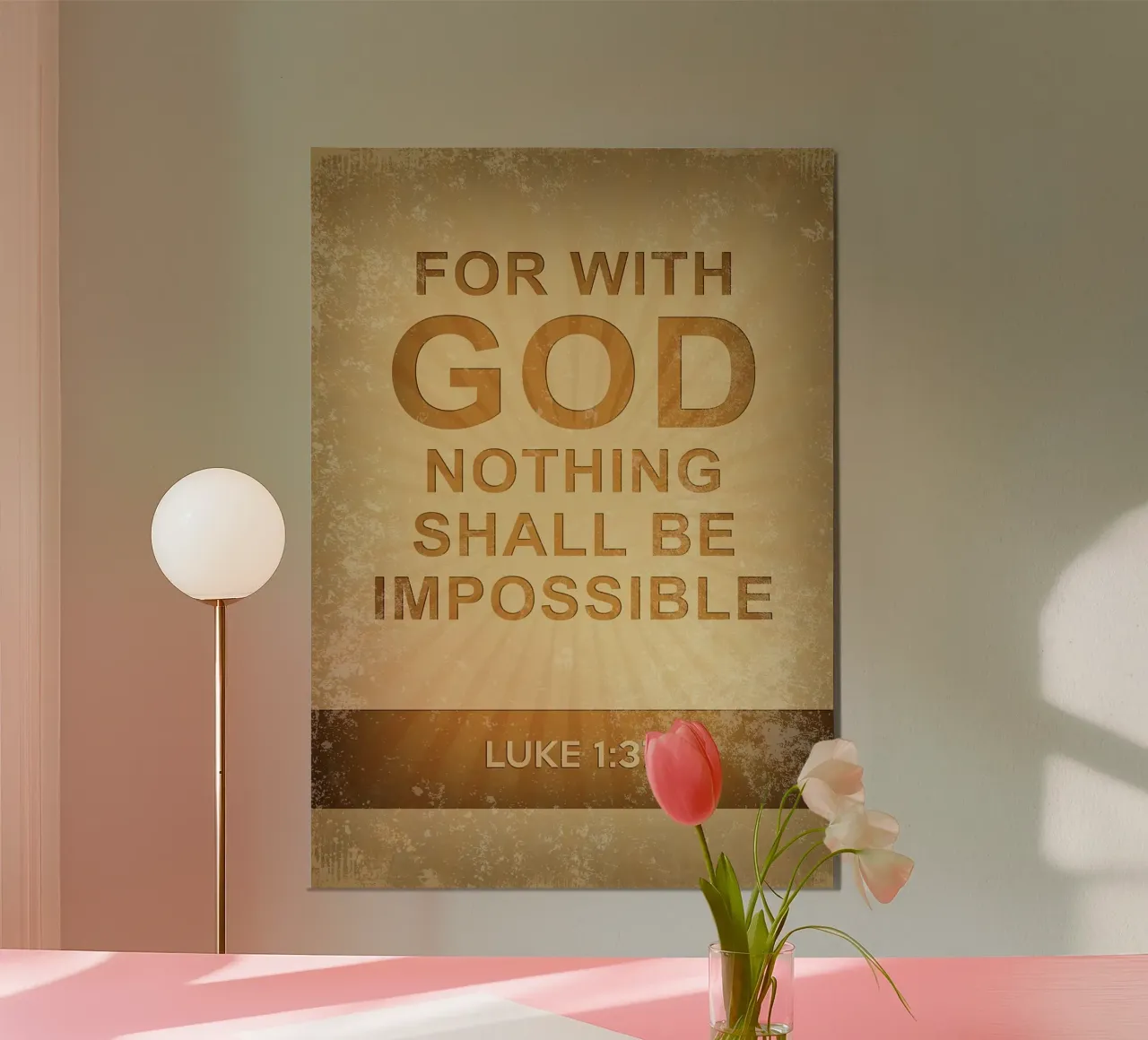 Bibel luke 1 37 Christentum motivierendes Zitat Poster von James Isaac Jackson