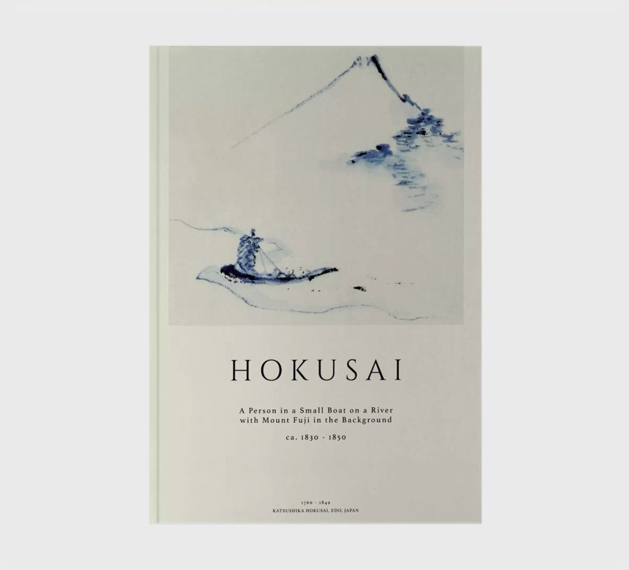 Hokusai - A Person in a Small Boat on a River with Mount Fuji in the Background II notebook by Vintage by JUNIQE
