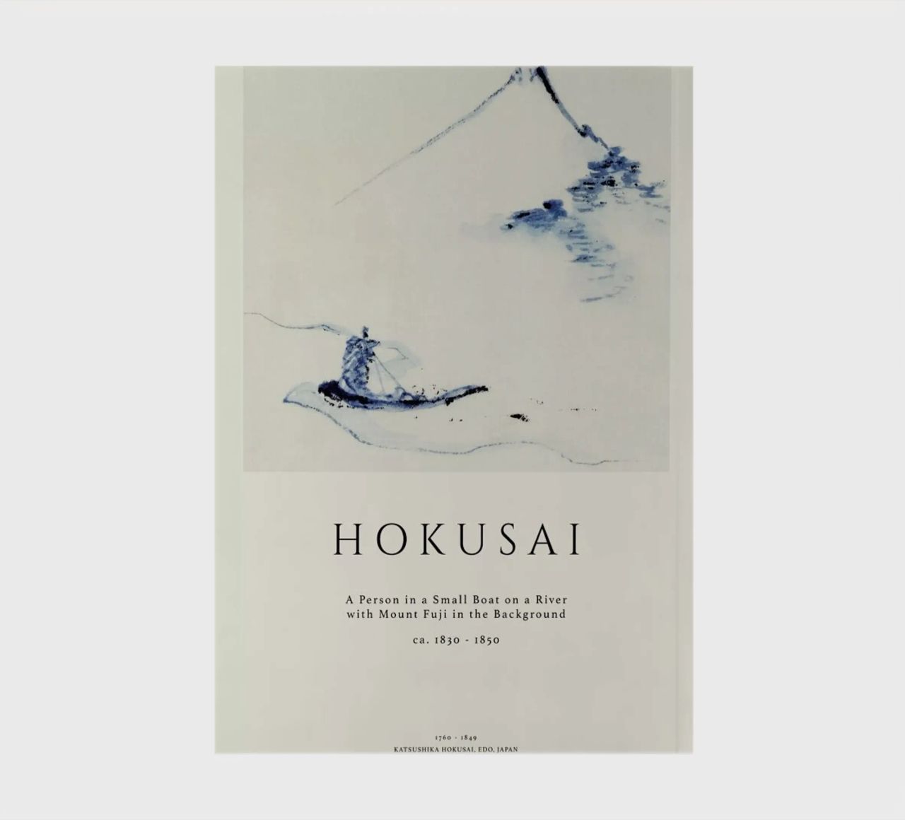 Hokusai - A Person in a Small Boat on a River with Mount Fuji in the Background II notebook by Vintage by JUNIQE