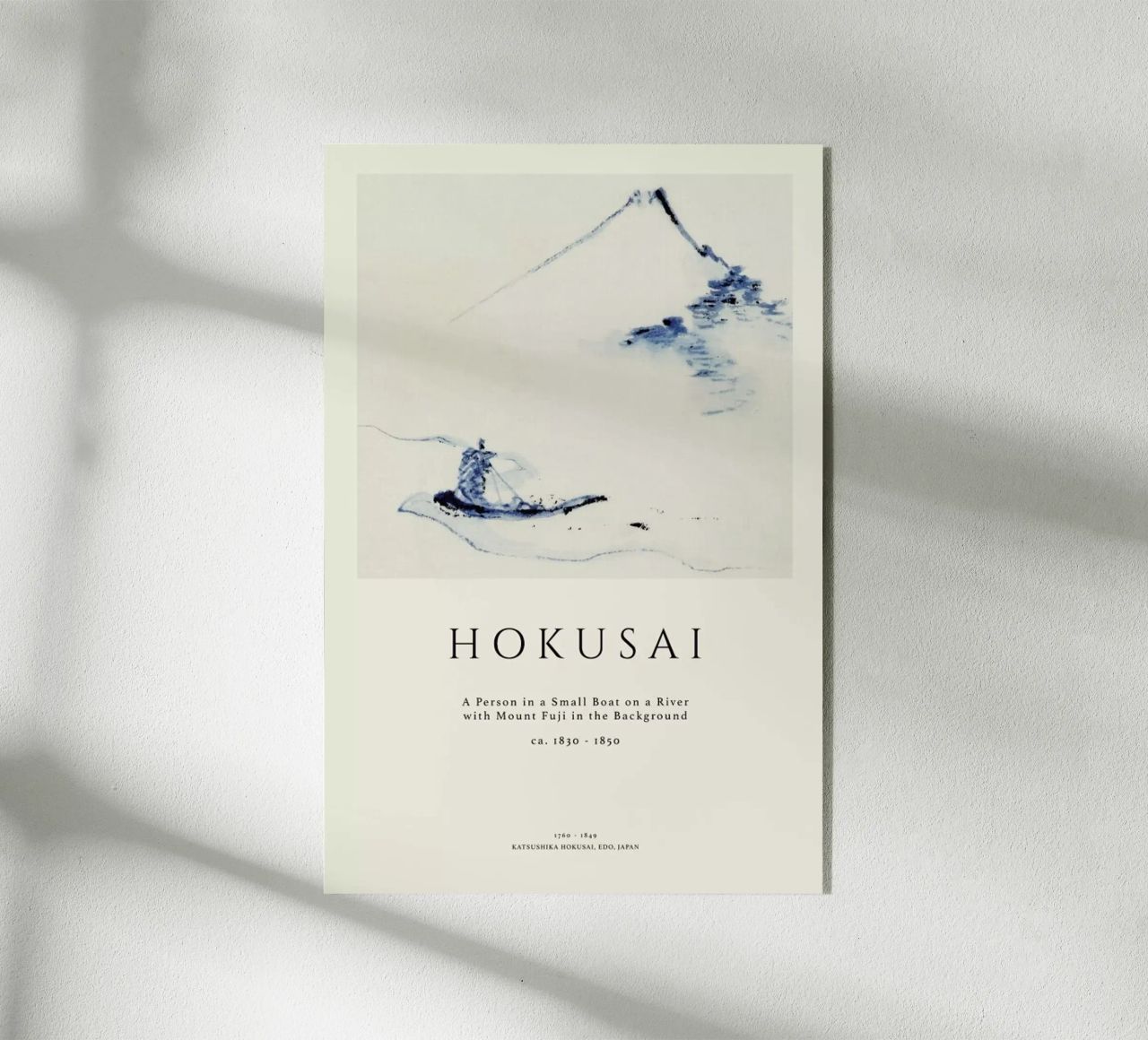 Hokusai - A Person in a Small Boat on a River with Mount Fuji in the Background II plexiglass da Vintage by JUNIQE
