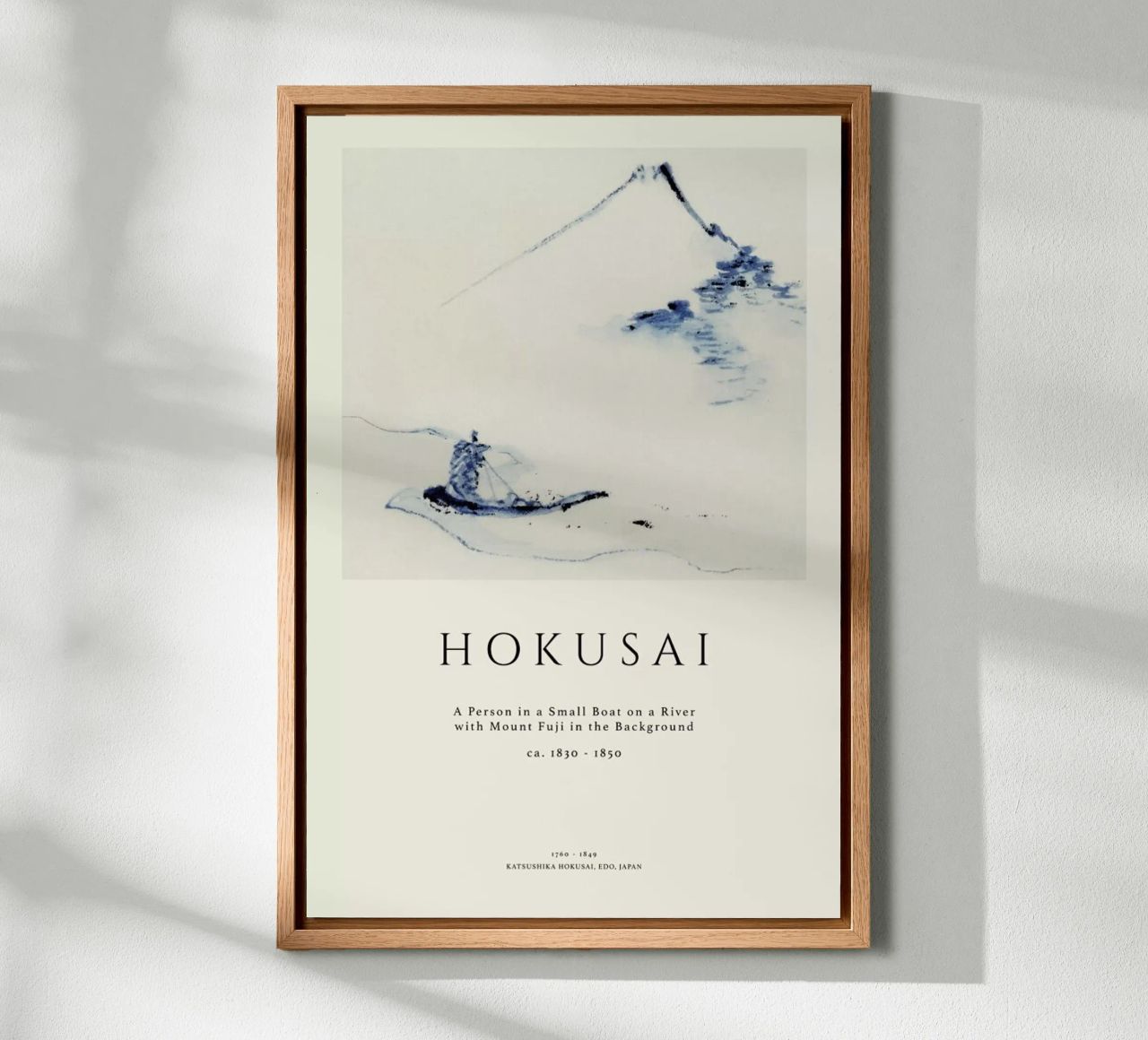 Hokusai - A Person in a Small Boat on a River with Mount Fuji in the Background II canvas by Vintage by JUNIQE