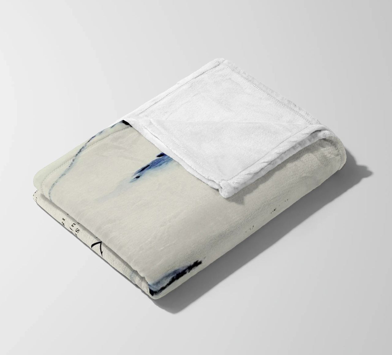 Hokusai - A Person in a Small Boat on a River with Mount Fuji in the Background II fleece blanket by Vintage by JUNIQE