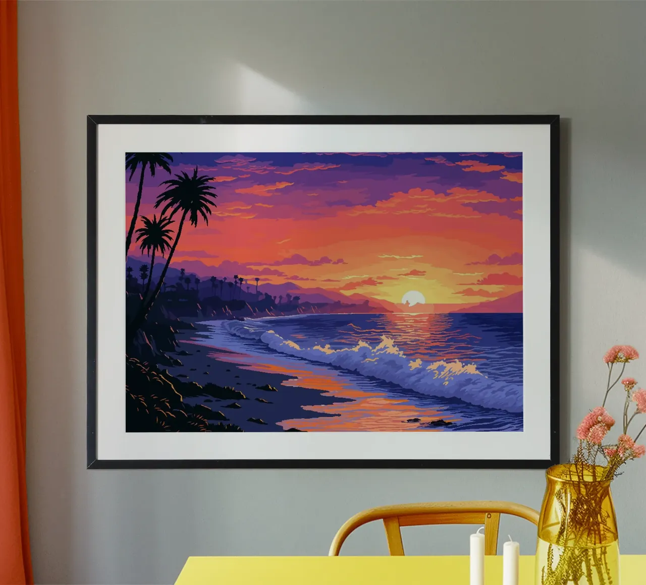 sunset ocean sea waves beach coastline poster by James Isaac Jackson