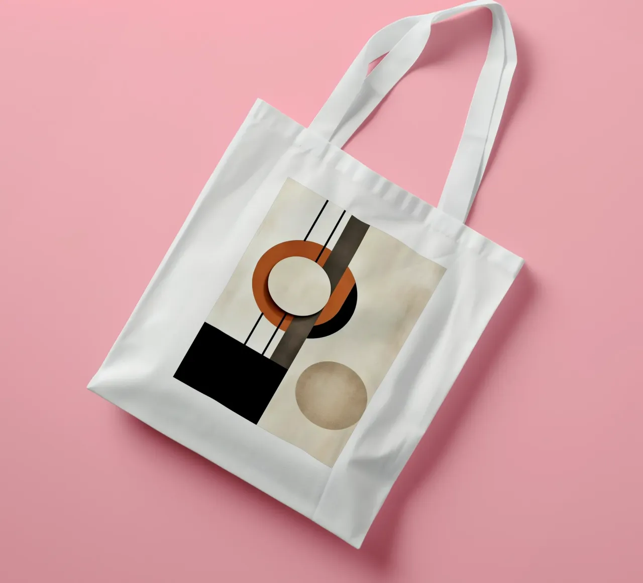 cerchi forme geometriche linee minime linee verticali contra borsa in juta da James Isaac Jackson