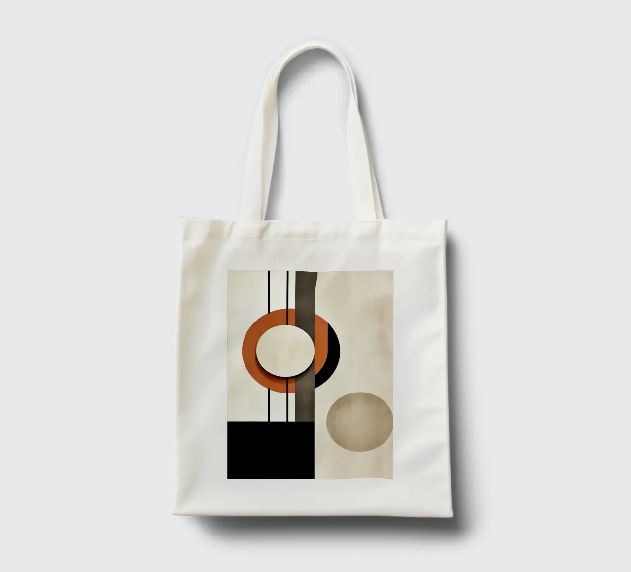 cerchi forme geometriche linee minime linee verticali contra borsa in juta da James Isaac Jackson