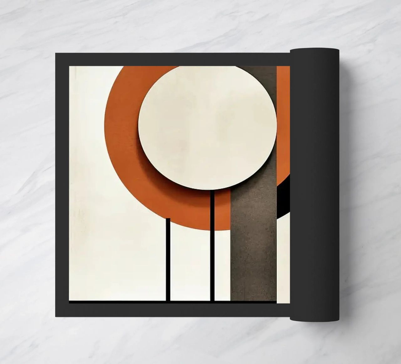 circles geometric shapes minimal lines vertical lines contra doormat by James Isaac Jackson