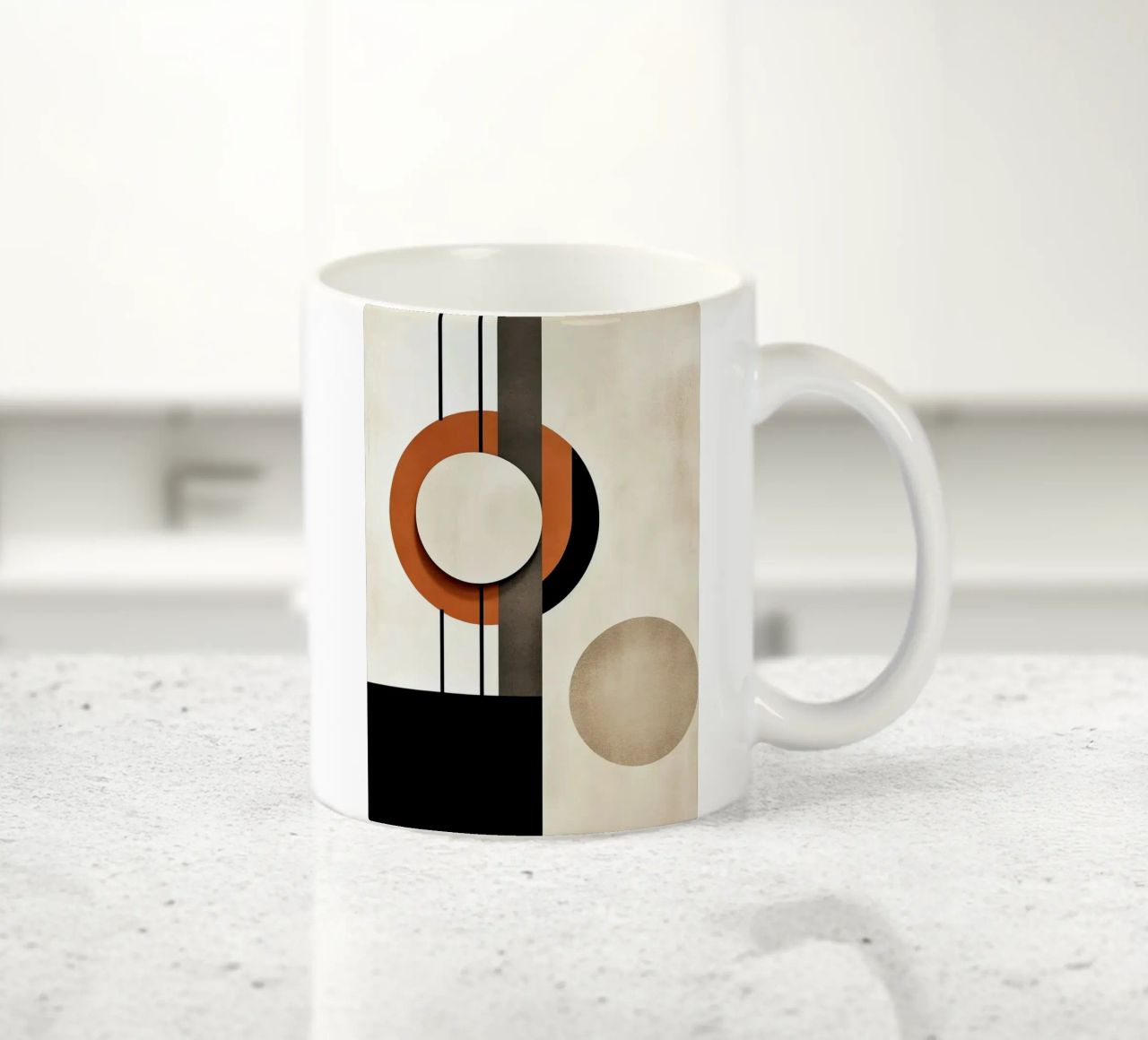 cerchi forme geometriche linee minime linee verticali contra tazza in ceramica da James Isaac Jackson