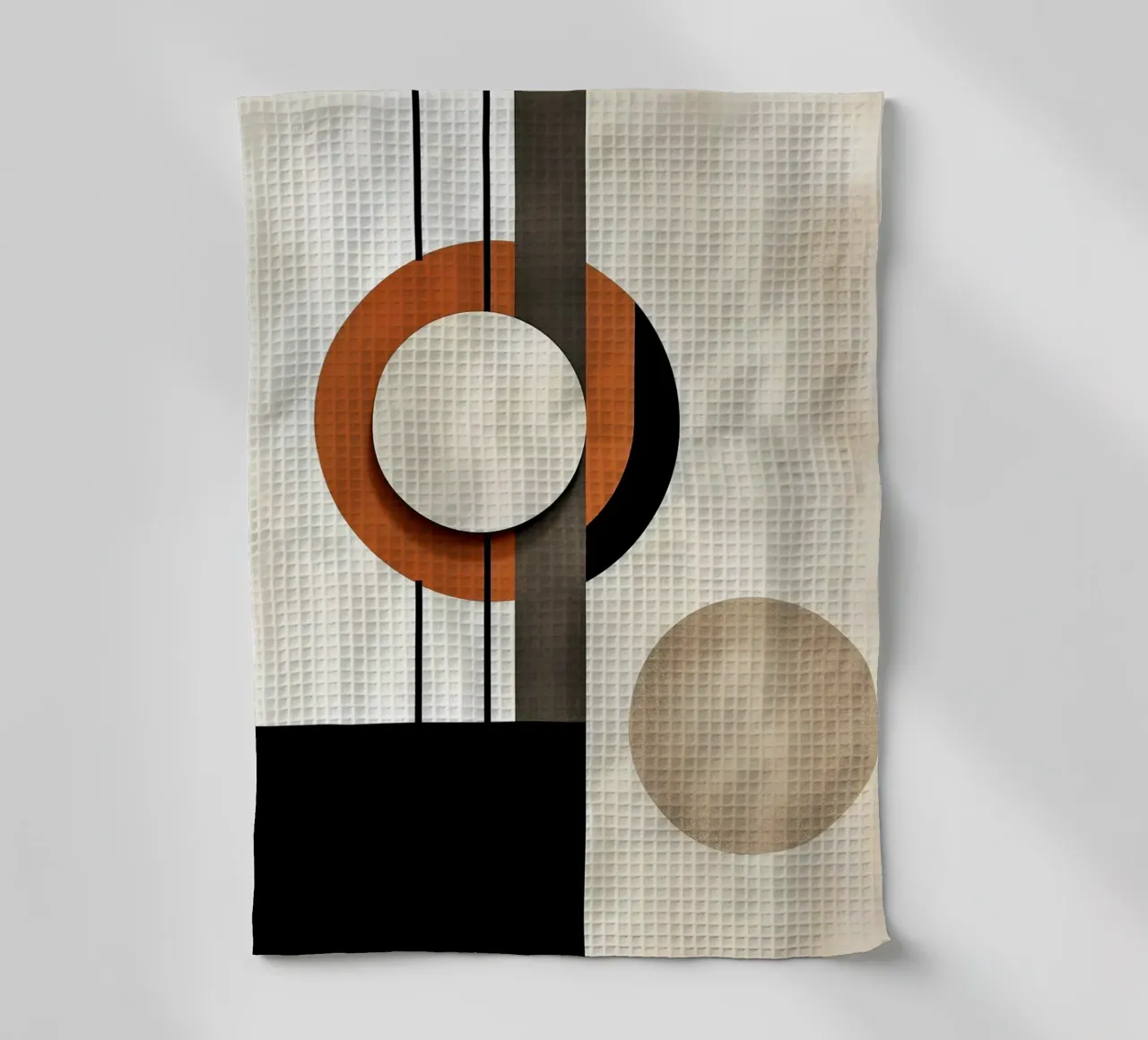 cerchi forme geometriche linee minime linee verticali contra canovaccio da cucina da James Isaac Jackson