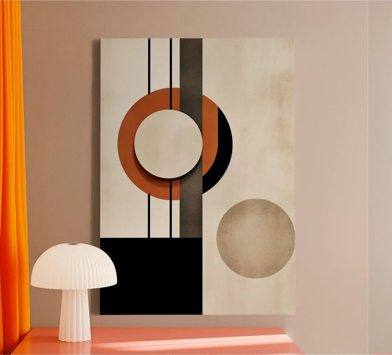 circles geometric shapes minimal lines vertical lines contra canvas by James Isaac Jackson