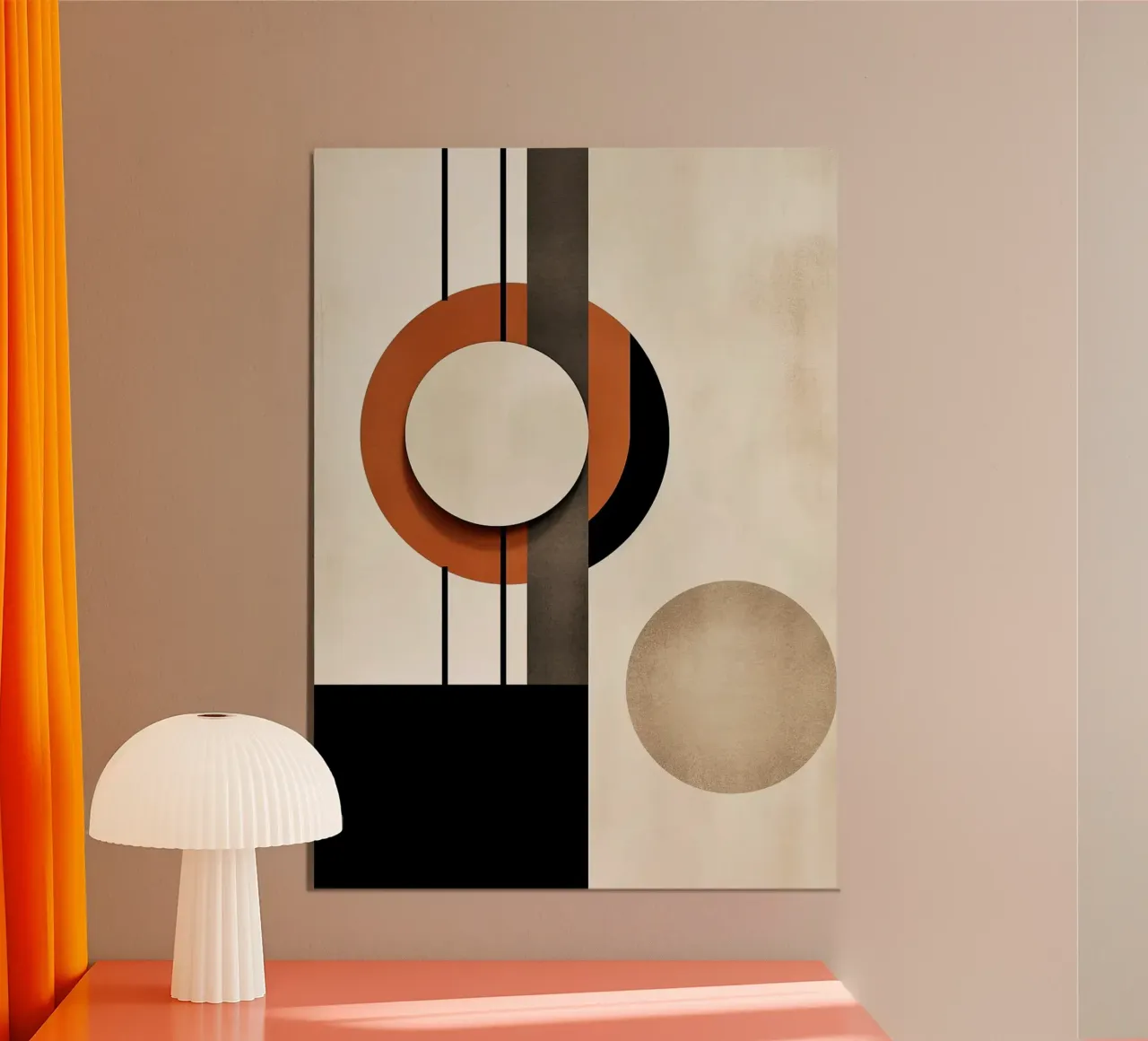 cerchi forme geometriche linee minime linee verticali contra poster da James Isaac Jackson