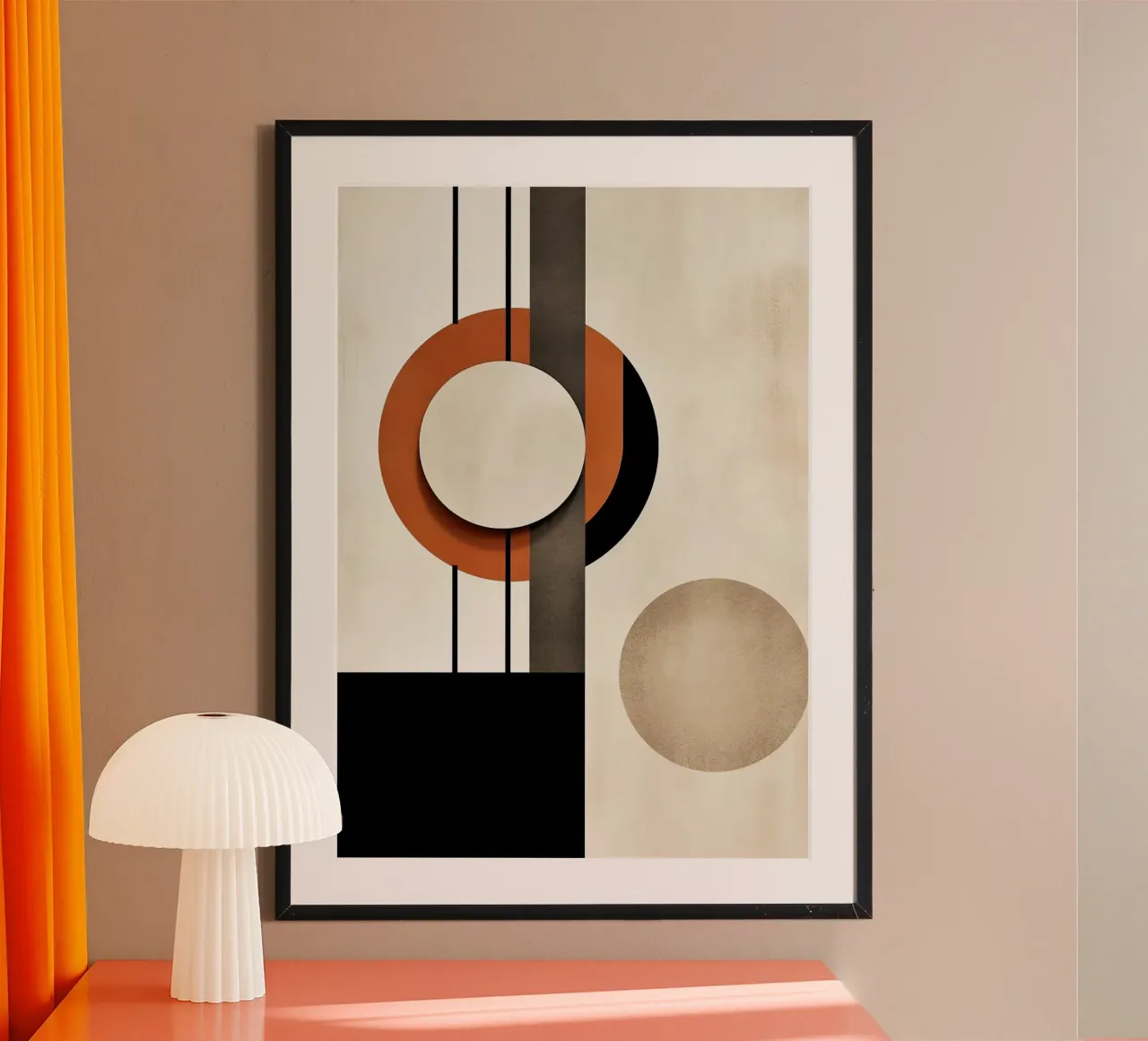 cirkels geometrische vormen minimale lijnen verticale lijnen contra poster van James Isaac Jackson