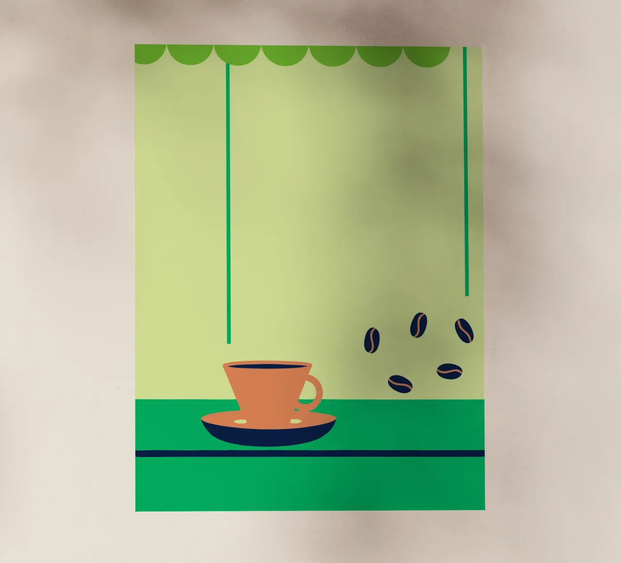 Café y granos de café lámina retroiluminada de TODAY'S SHOP