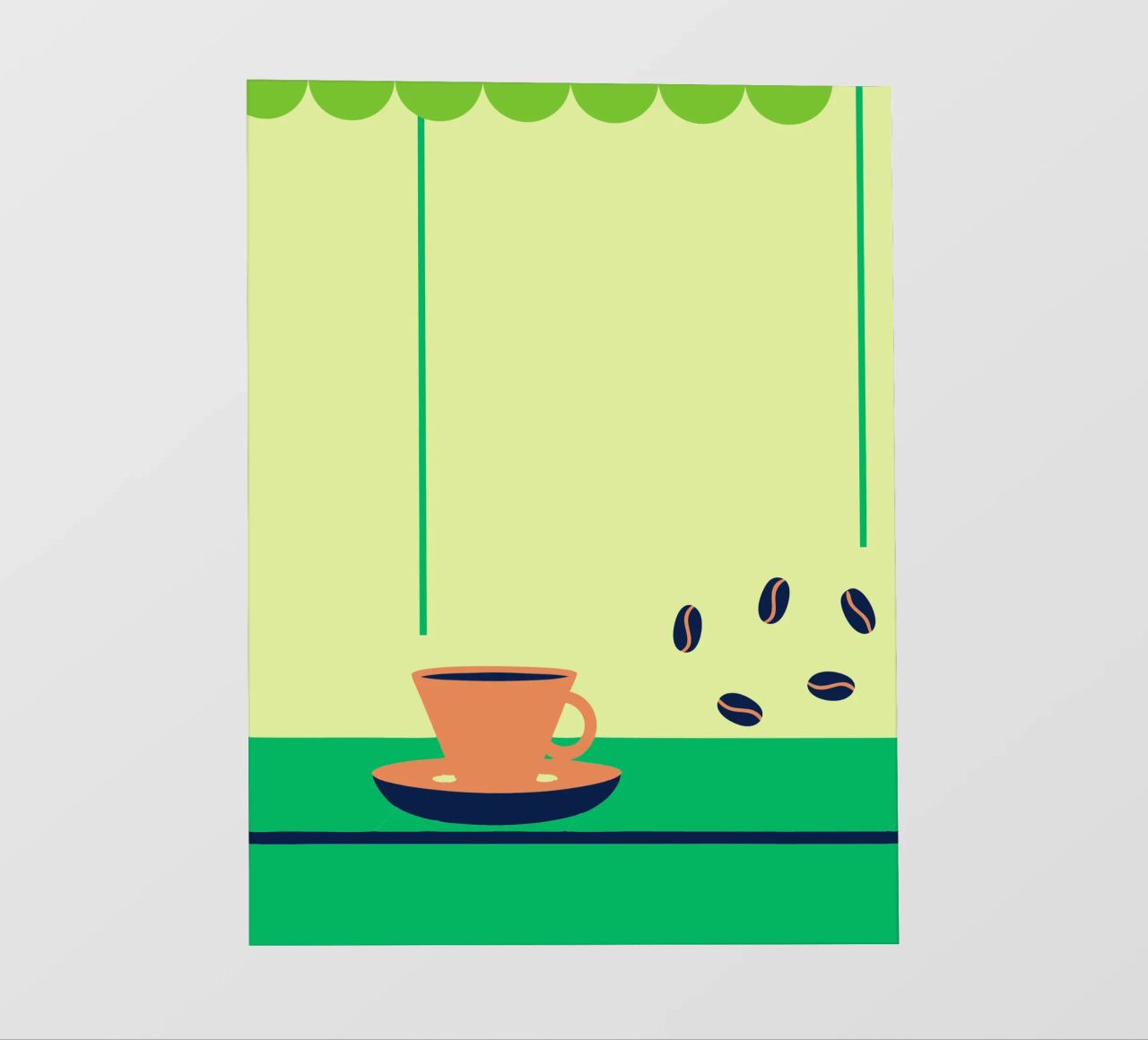 Caffè e chicchi di caffè telo in pvc da TODAY'S SHOP