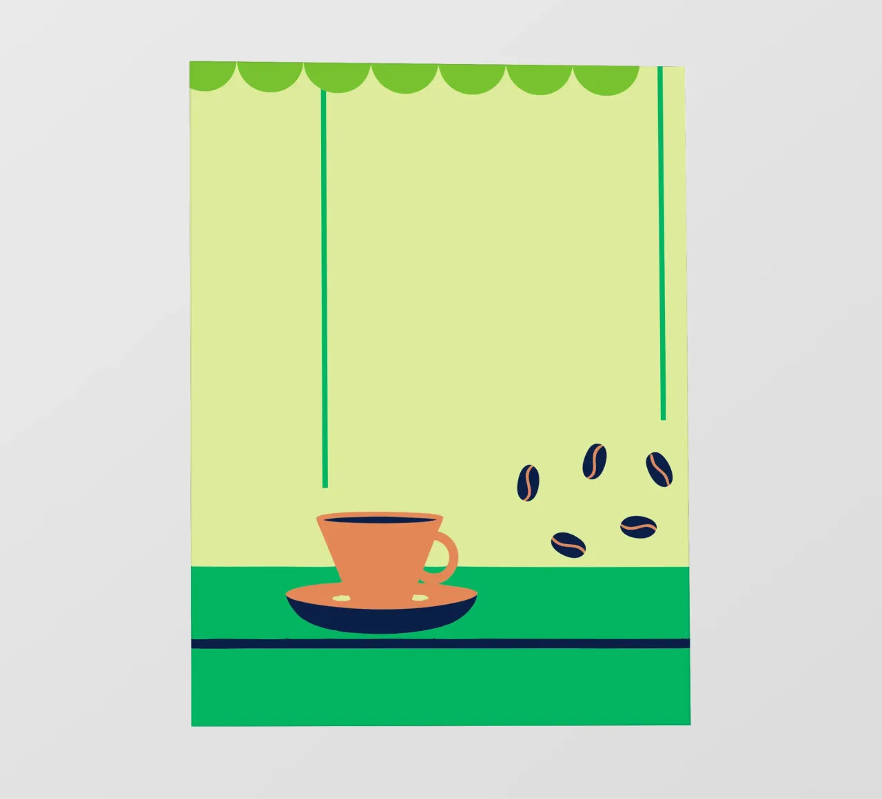 Caffè e chicchi di caffè telo in pvc da TODAY'S SHOP