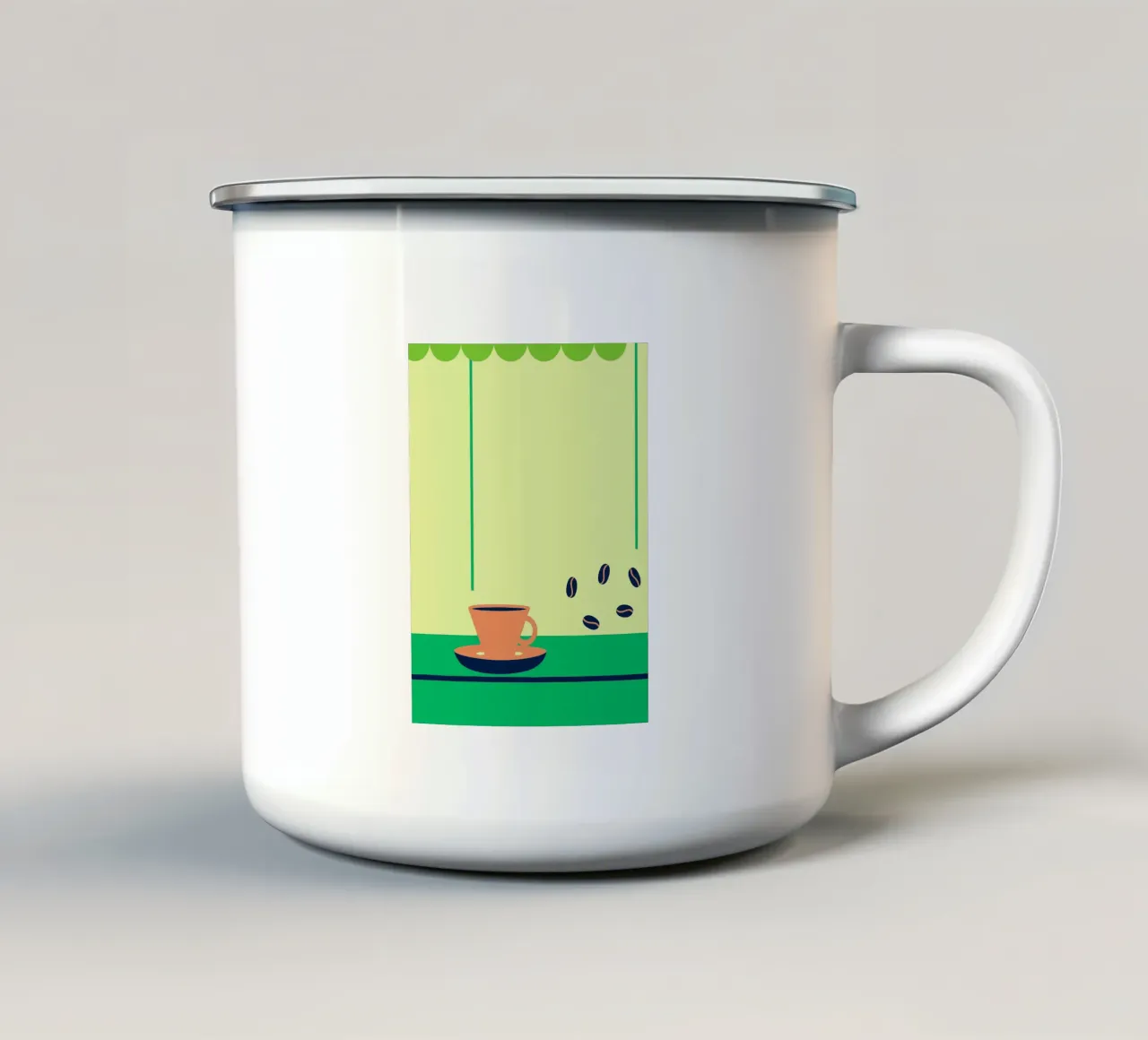 Coffee and Coffee Beans enamel mug by TODAY'S SHOP