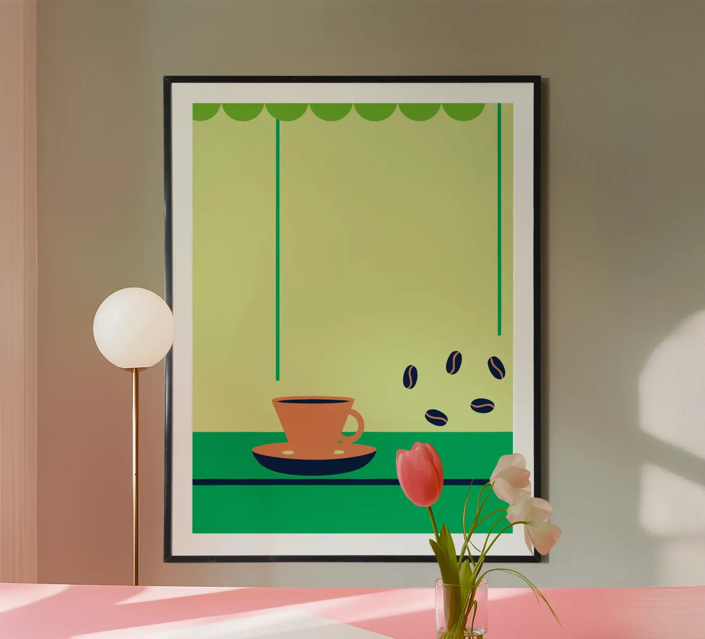 Kaffee und Kaffeebohnen Poster von TODAY'S SHOP