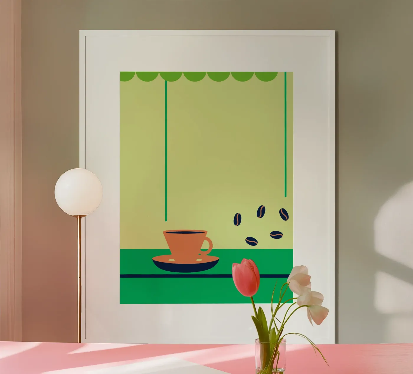 Kaffee und Kaffeebohnen Poster von TODAY'S SHOP