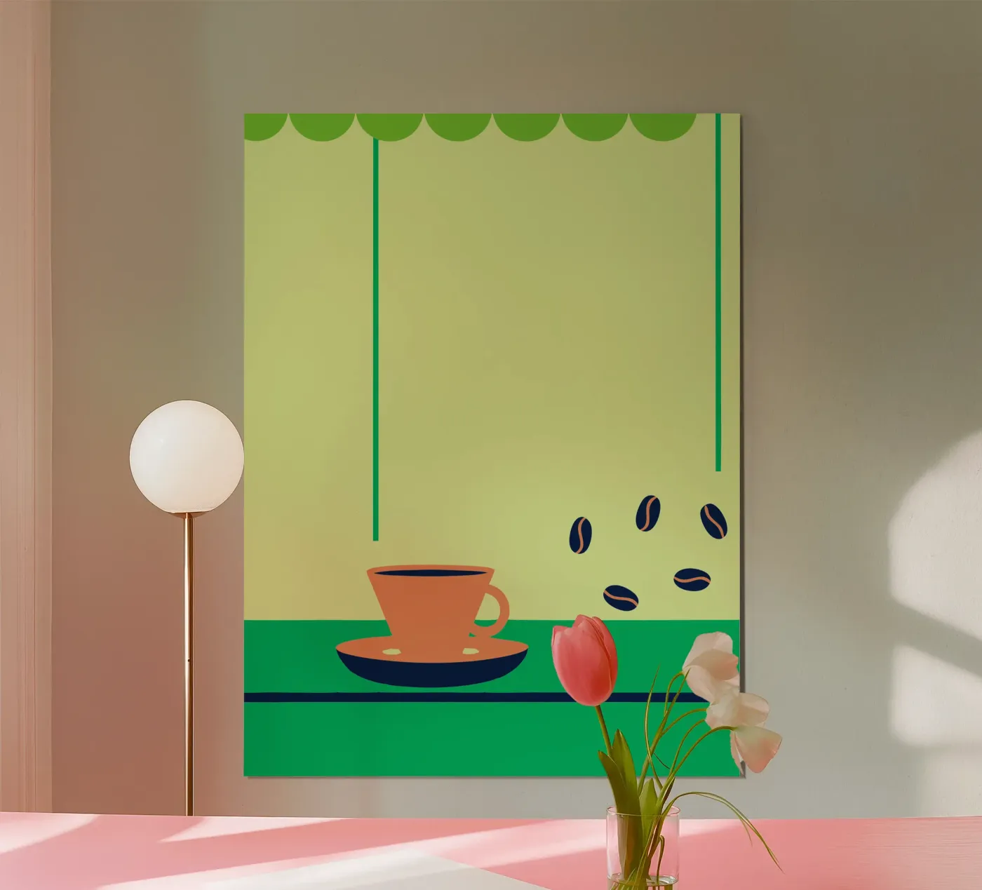 Kaffee und Kaffeebohnen Poster von TODAY'S SHOP