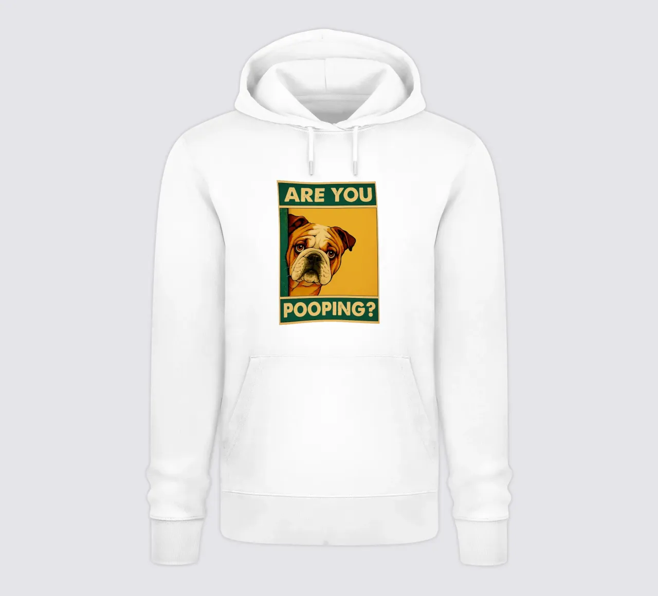 Are You Pooping Bulldog Funny Baño sudadera con capucha de the gindils