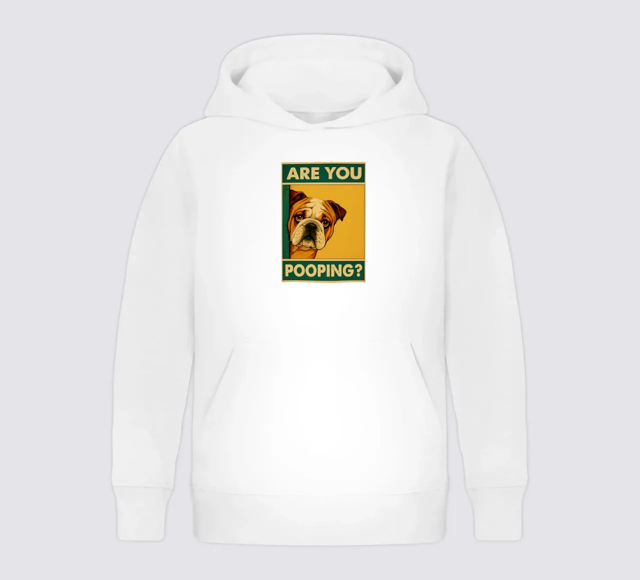 Are You Pooping Bulldog Funny Bathroom kids hoodie by the gindils