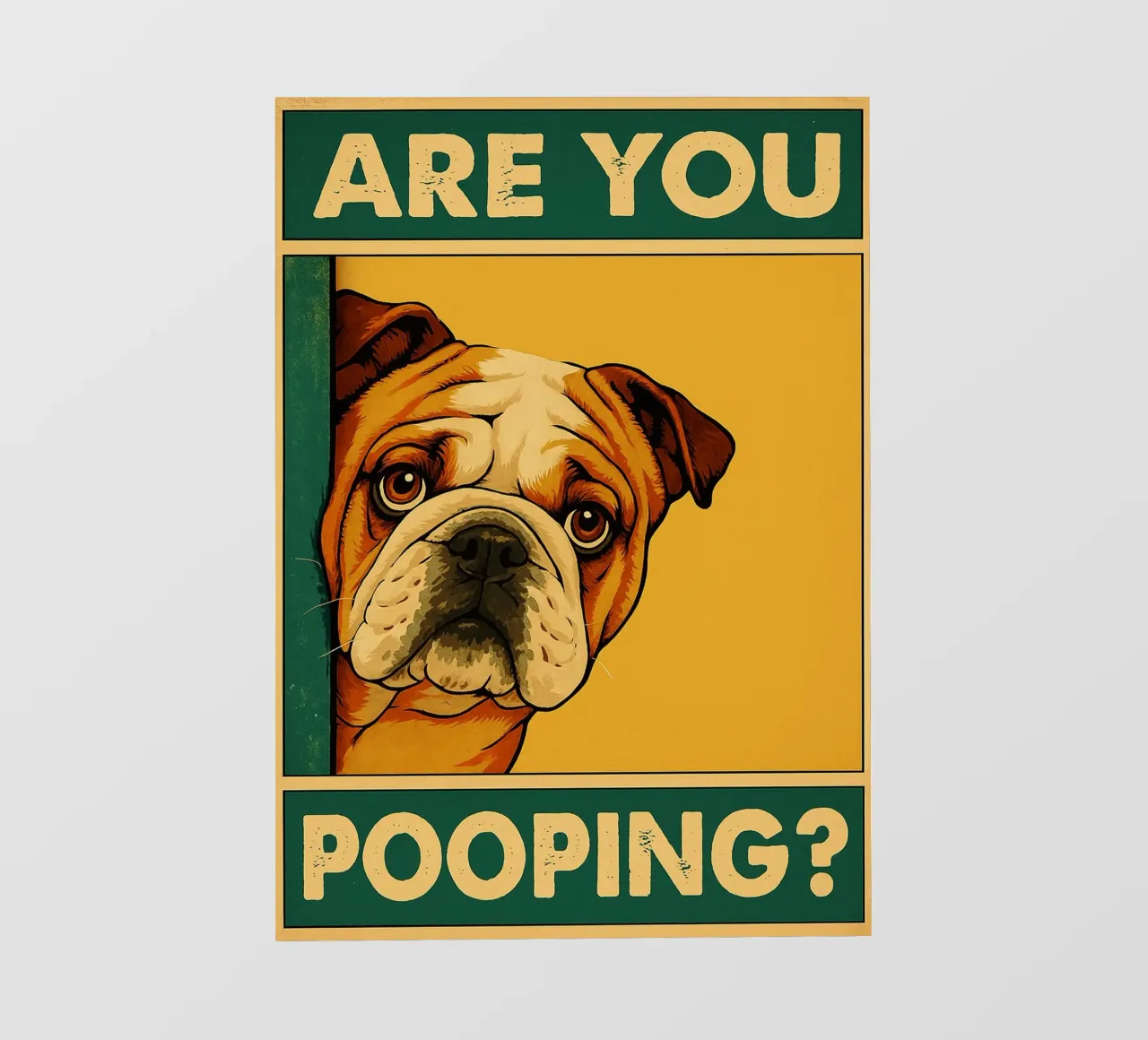 Sind Sie Pooping Bulldog lustig Badezimmer Fototapete von the gindils