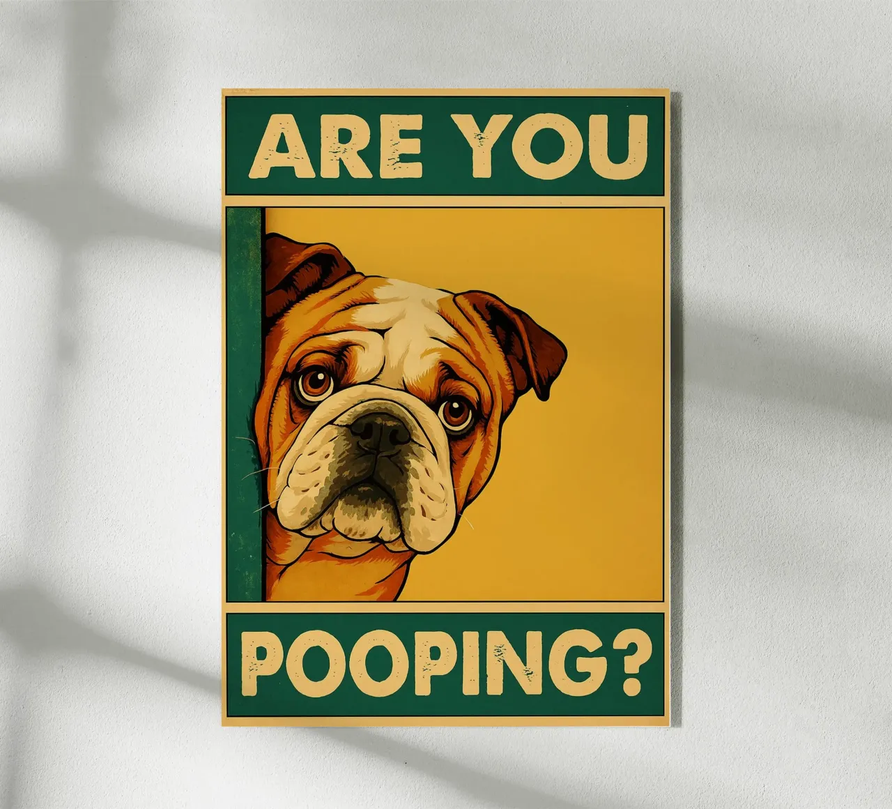 Are You Pooping Bulldog Funny Baño metacrilato de the gindils