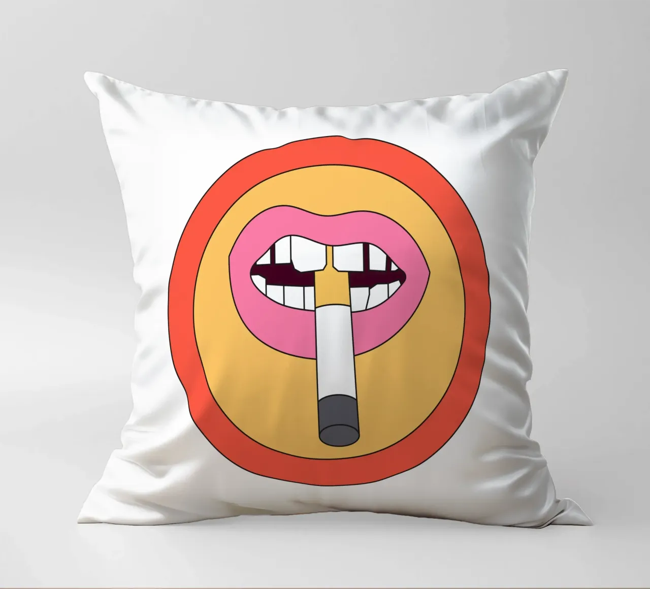 Cigarette Retro Vibrant cuscino da galihstudio
