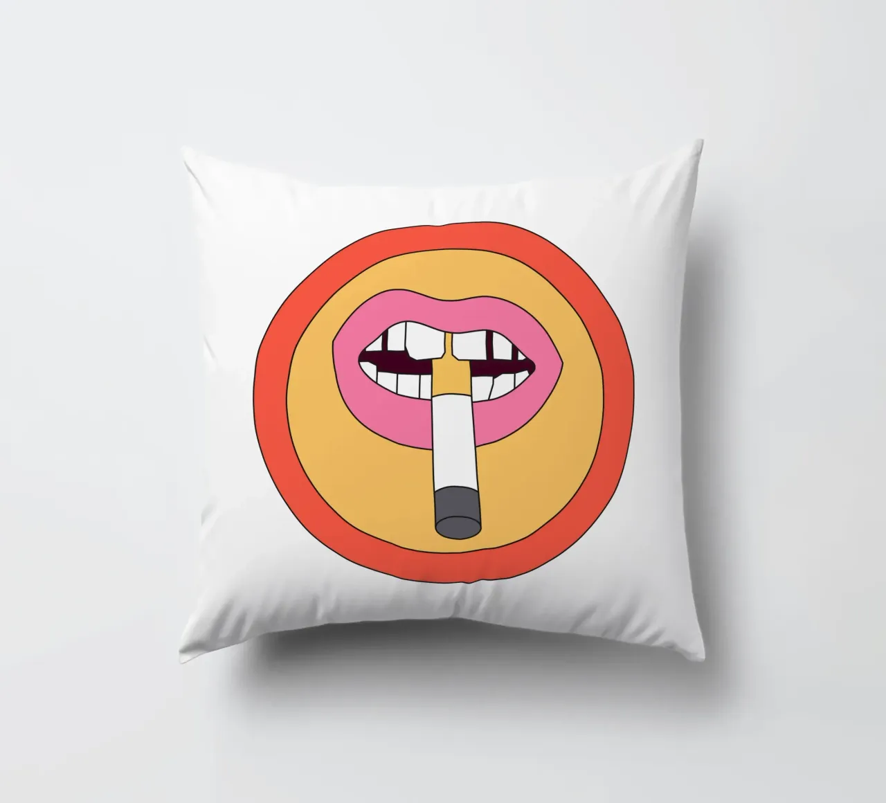 Cigarette Retro Vibrant cuscino da galihstudio