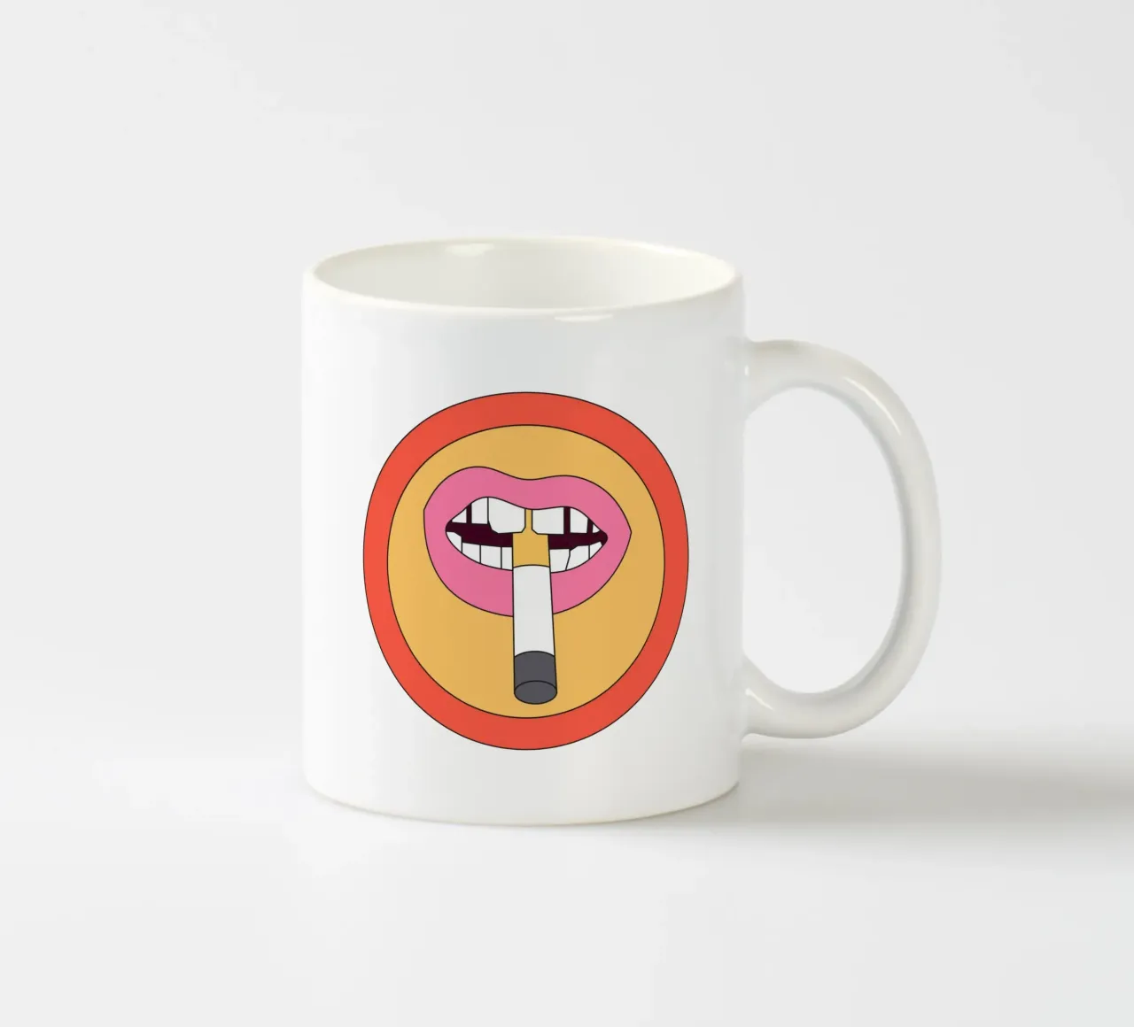 Cigarette Retro Vibrant tazza in ceramica da galihstudio