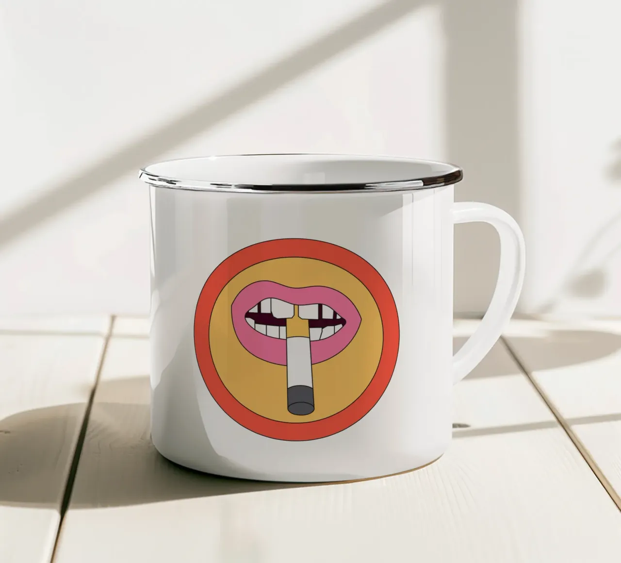 Cigarette Retro Vibrant tazza in smalto da galihstudio