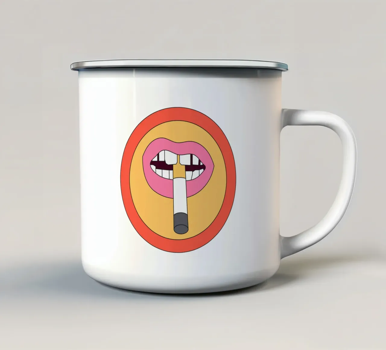 Cigarette Retro Vibrant tazza in smalto da galihstudio