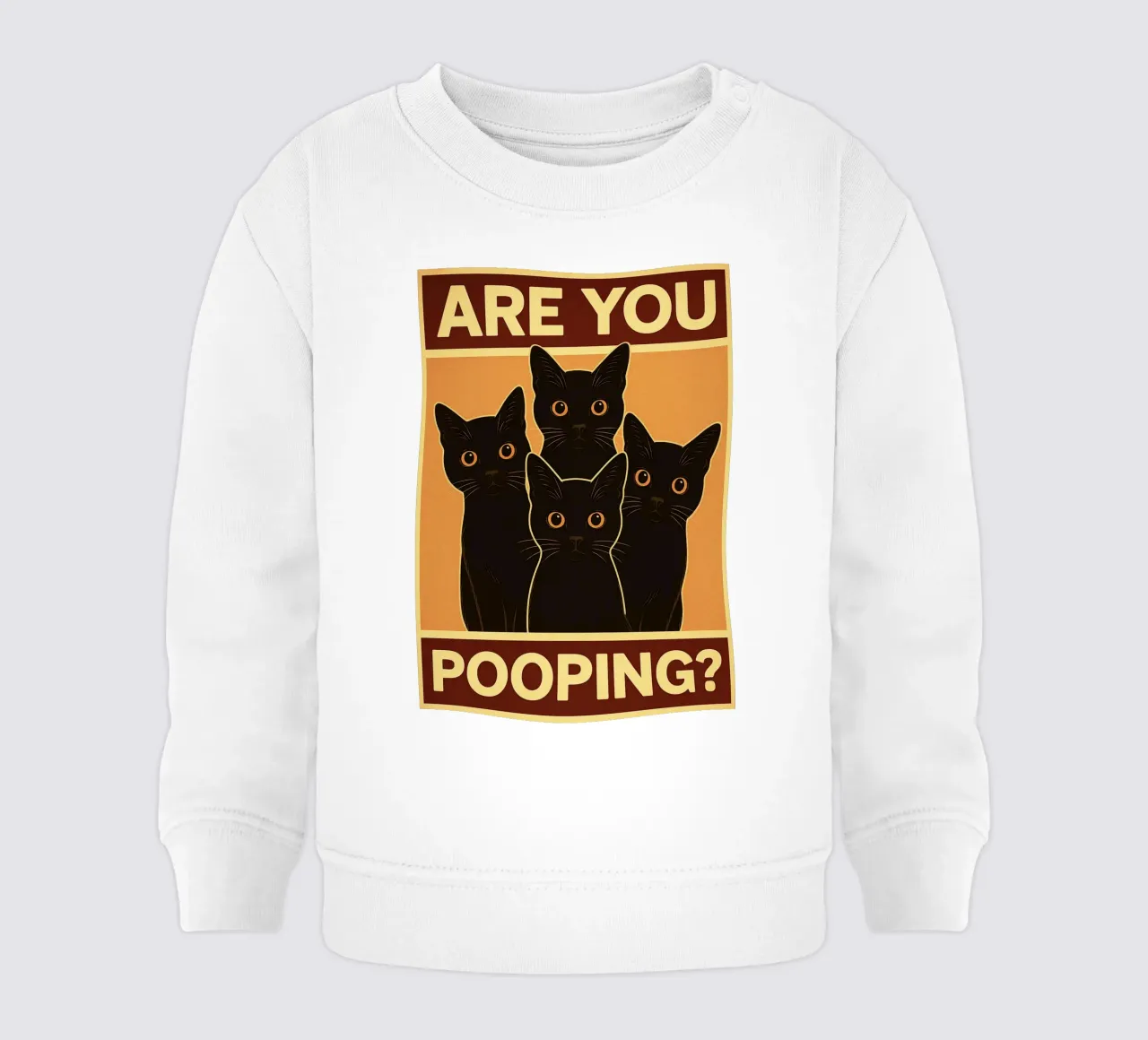 Are You Pooping Cat Funny Bathroom Art felpa neonato da the gindils