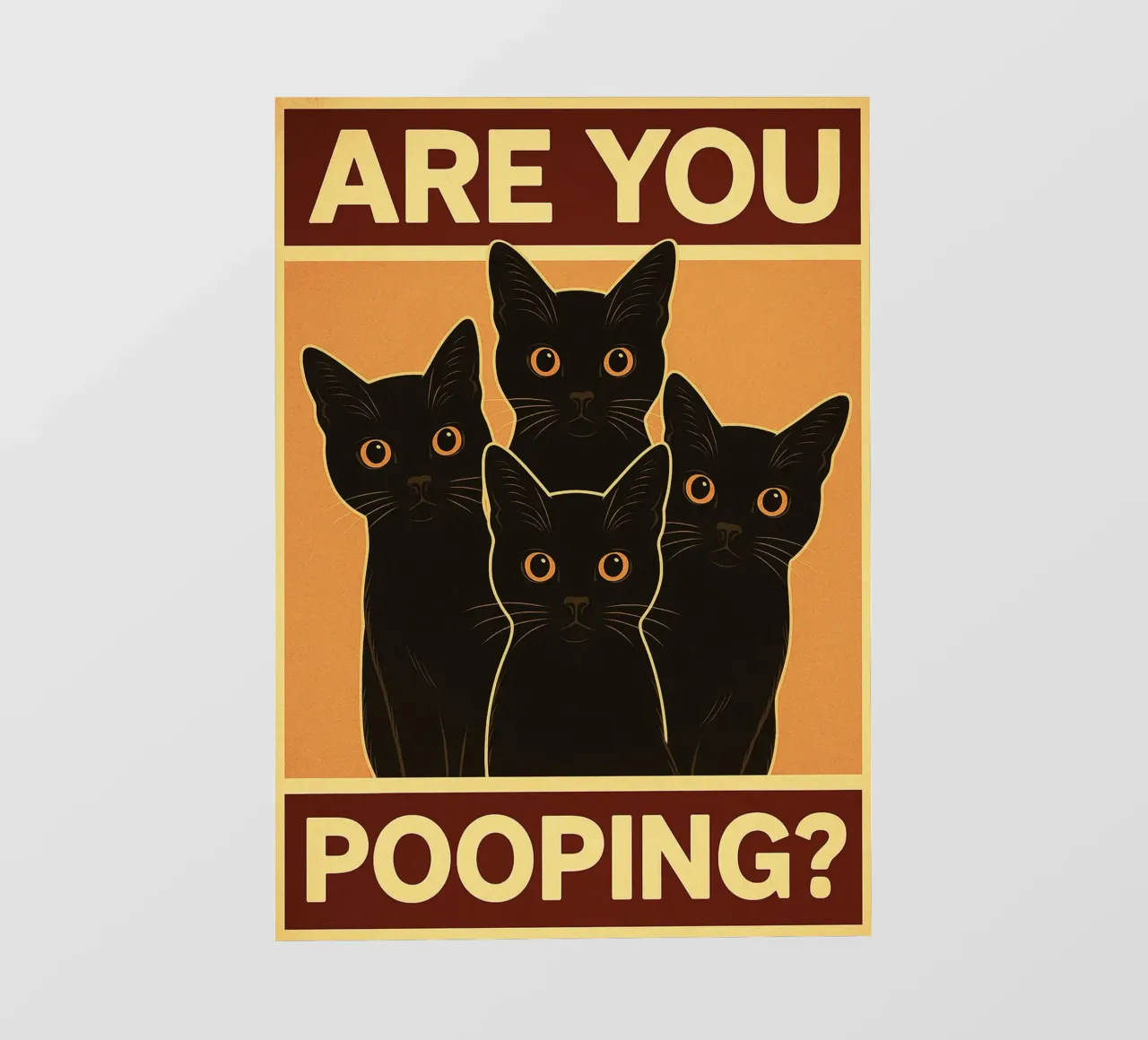 Are You Pooping Cat Funny Bathroom Art telo in pvc da the gindils