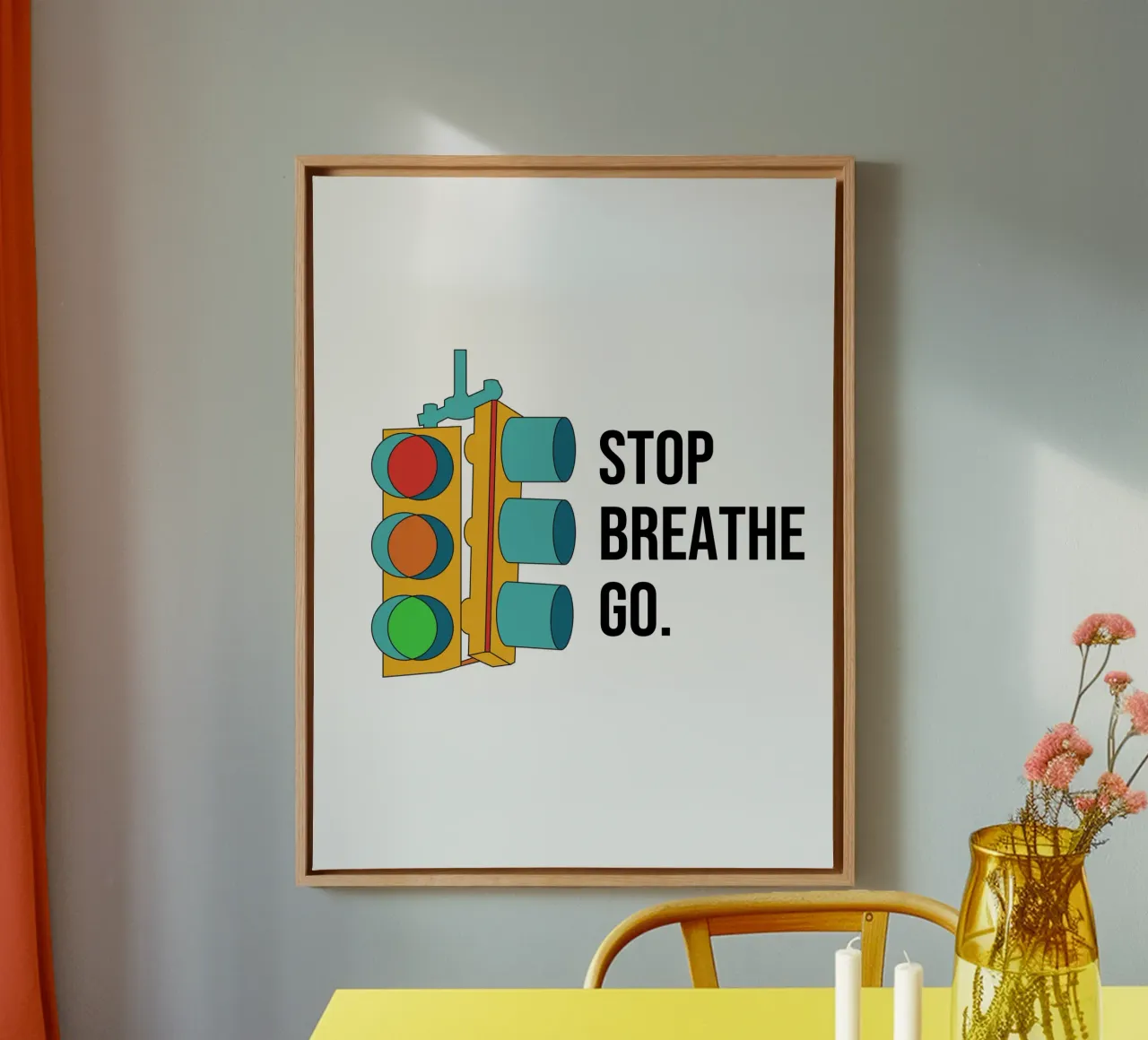 Traffic Lamp Illustration tela con Cornice a cassetta da galihstudio