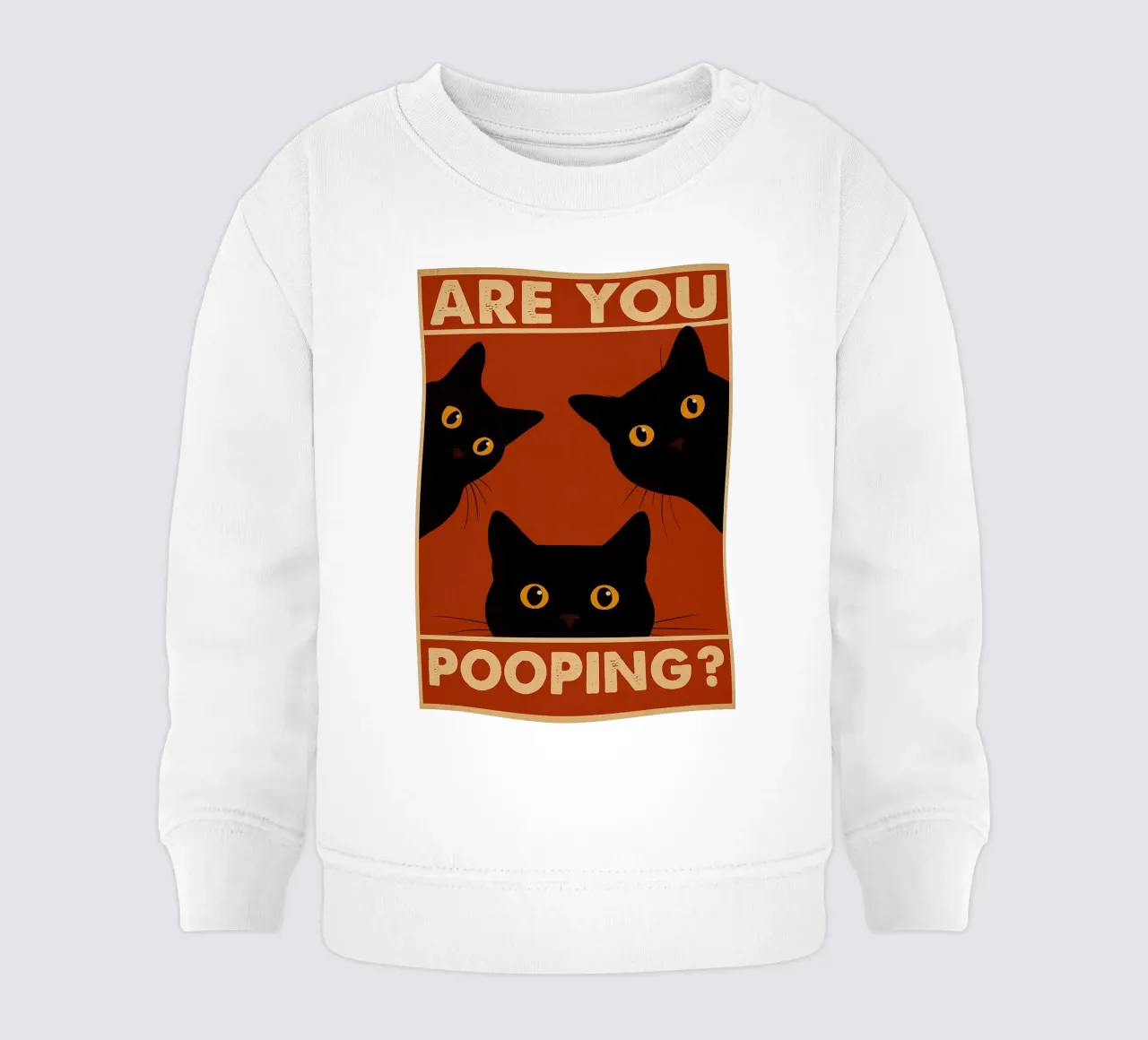Are You Pooping Cat Funny Baño sudadera de bebé de the gindils