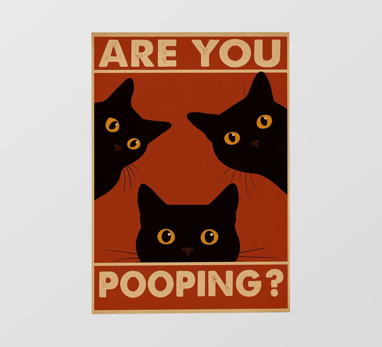 Ben je aan het poepen Kat Grappige Badkamer pvc-zeil van the gindils