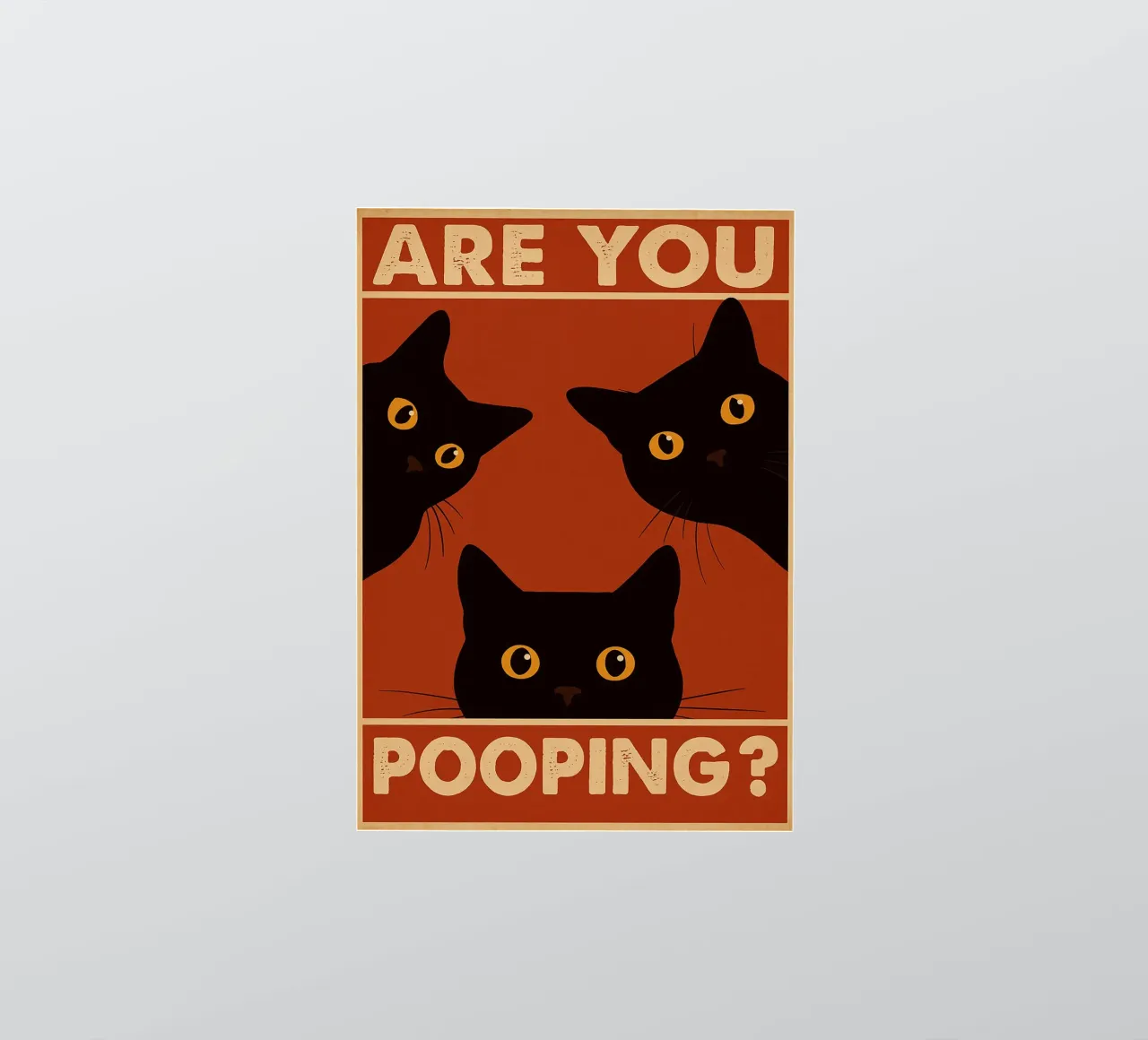 Are You Pooping Cat Funny Bathroom sticker by the gindils