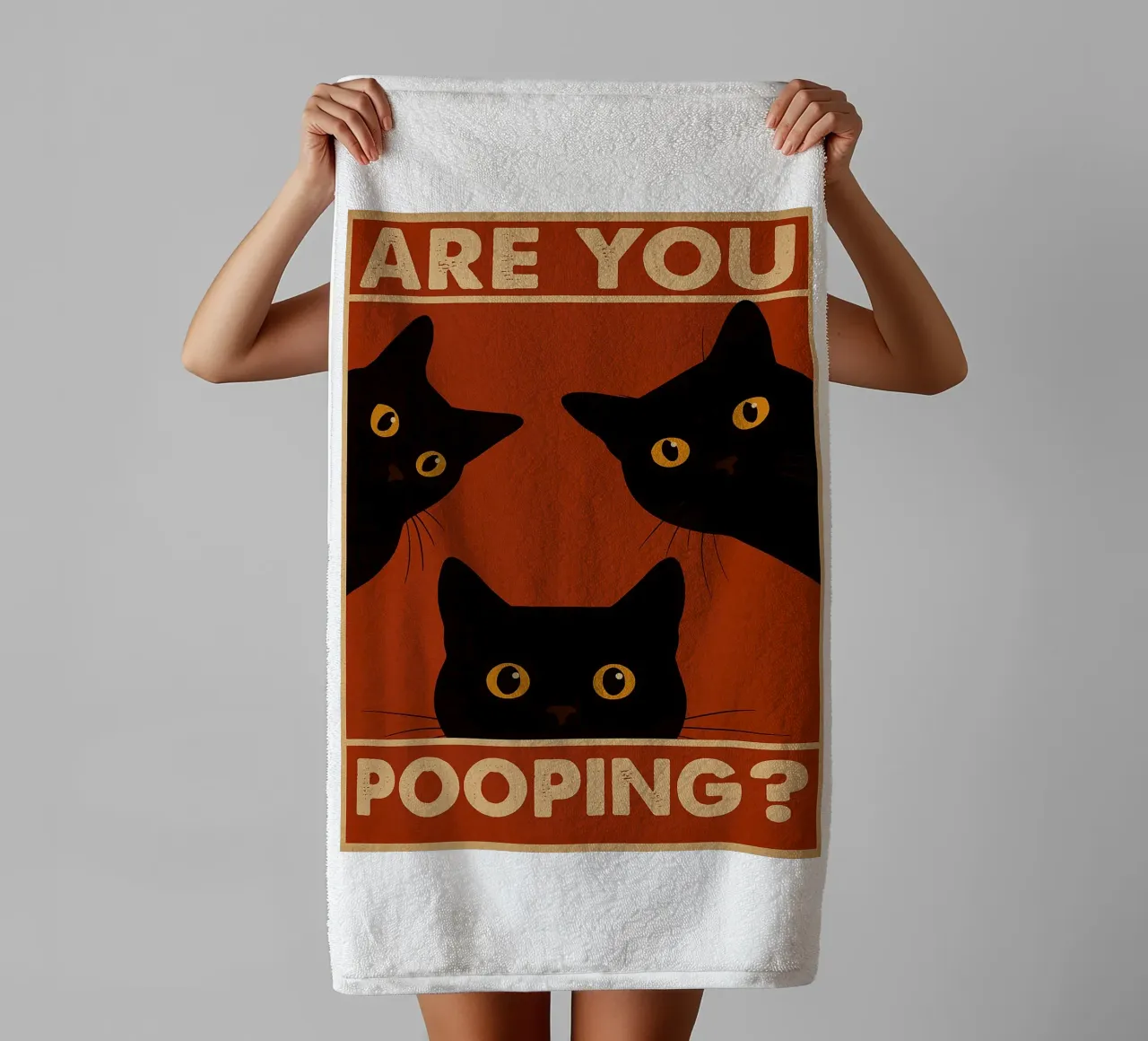 Sind Sie Pooping Katze lustig Badezimmer Handtuch von the gindils