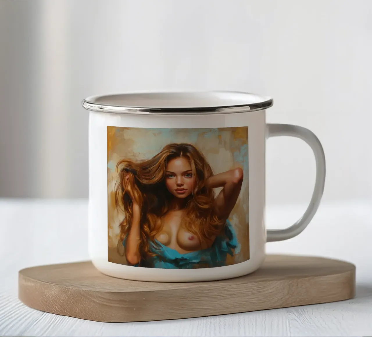 Topless Girl tazza in smalto da Motivate-Today